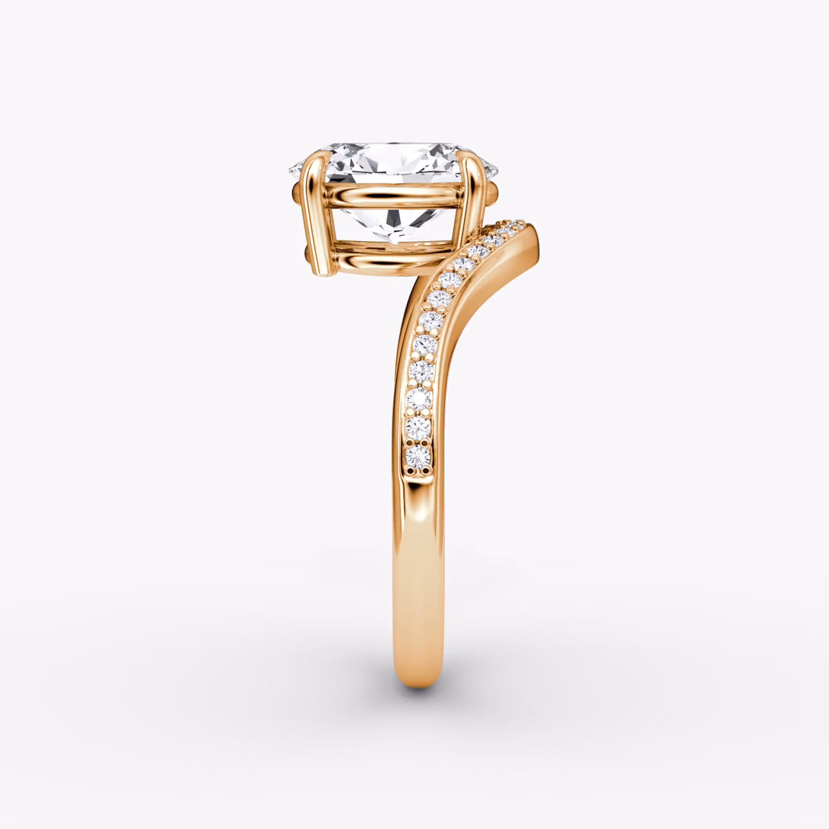Curve | Oval | 14k | Roségold | bandAccent: Mit Pavé-Besatz | diamondOrientation: vertical | caratWeight: other