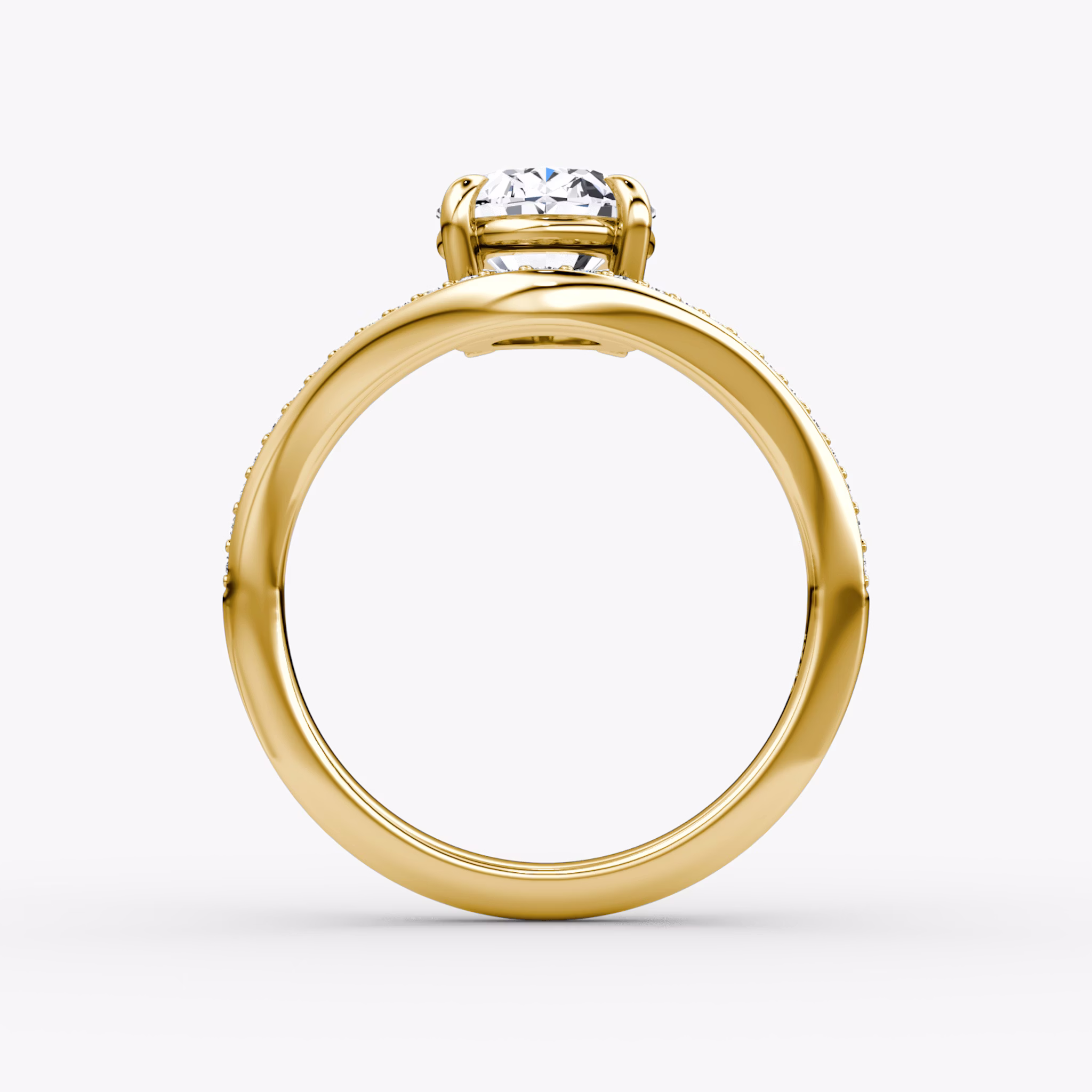 The Curve | Oval | 18k | Yellow Gold | bandAccent: Pavé | diamondOrientation: vertical | caratWeight: other