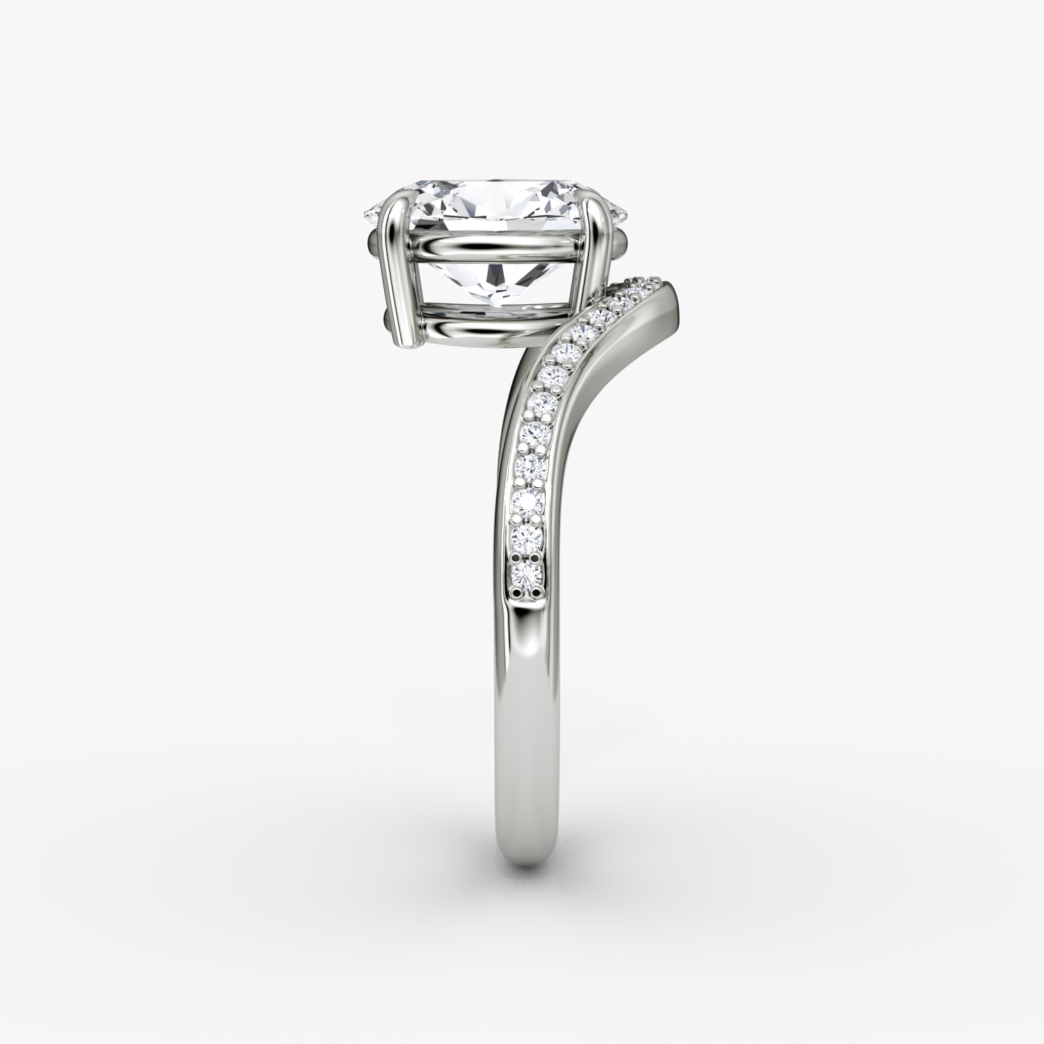 The Curve | Oval | Platinum | bandAccent: Pavé | diamondOrientation: vertical | caratWeight: other