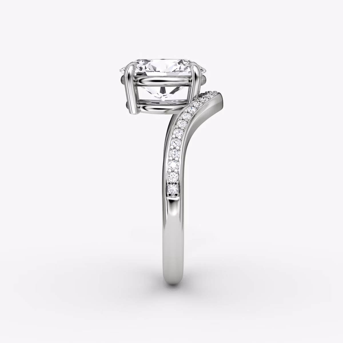 Curve | Oval | Platin | bandAccent: Mit Pavé-Besatz | diamondOrientation: vertical | caratWeight: other
