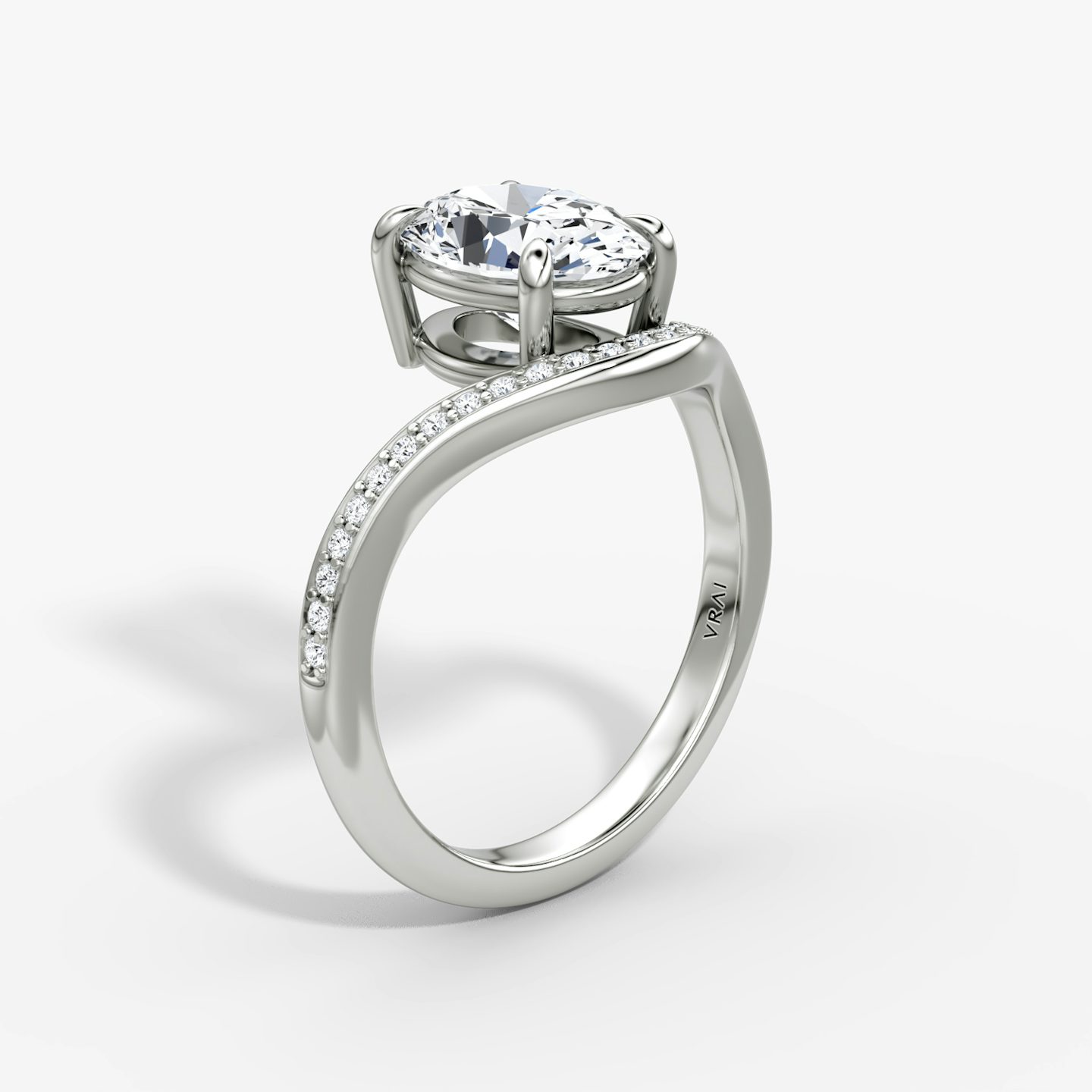 Curve | Oval | Platin | bandAccent: Mit Pavé-Besatz | diamondOrientation: vertical | caratWeight: other