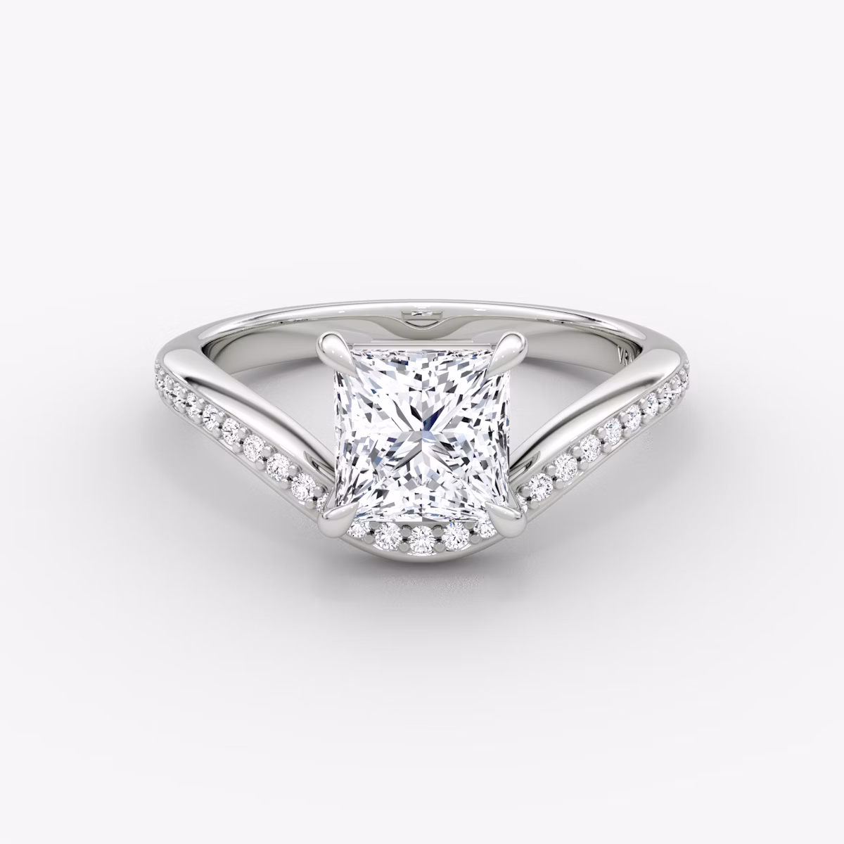 Curve | Princess | 18k | Weißgold | bandAccent: Mit Pavé-Besatz | diamondOrientation: vertical | caratWeight: other