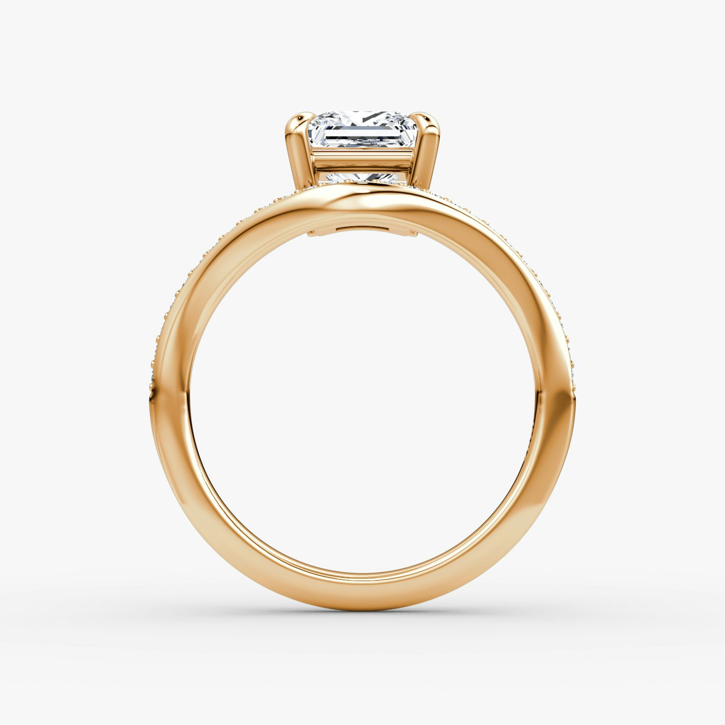 Curve | Princess | 14k | Roségold | bandAccent: Mit Pavé-Besatz | diamondOrientation: vertical | caratWeight: other