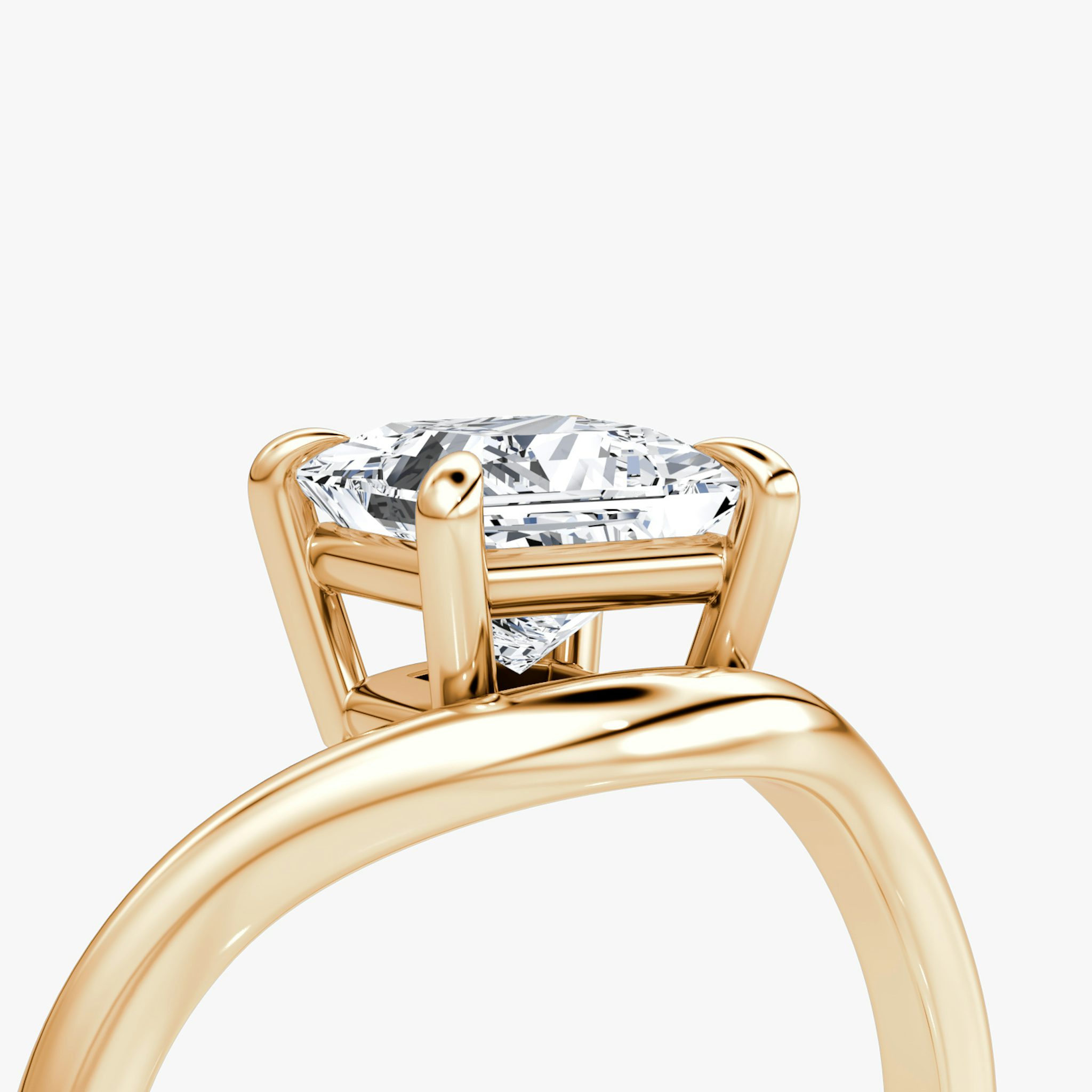 The Curve | Princess | 14k | Rose Gold | bandAccent: Plain | diamondOrientation: vertical | caratWeight: other