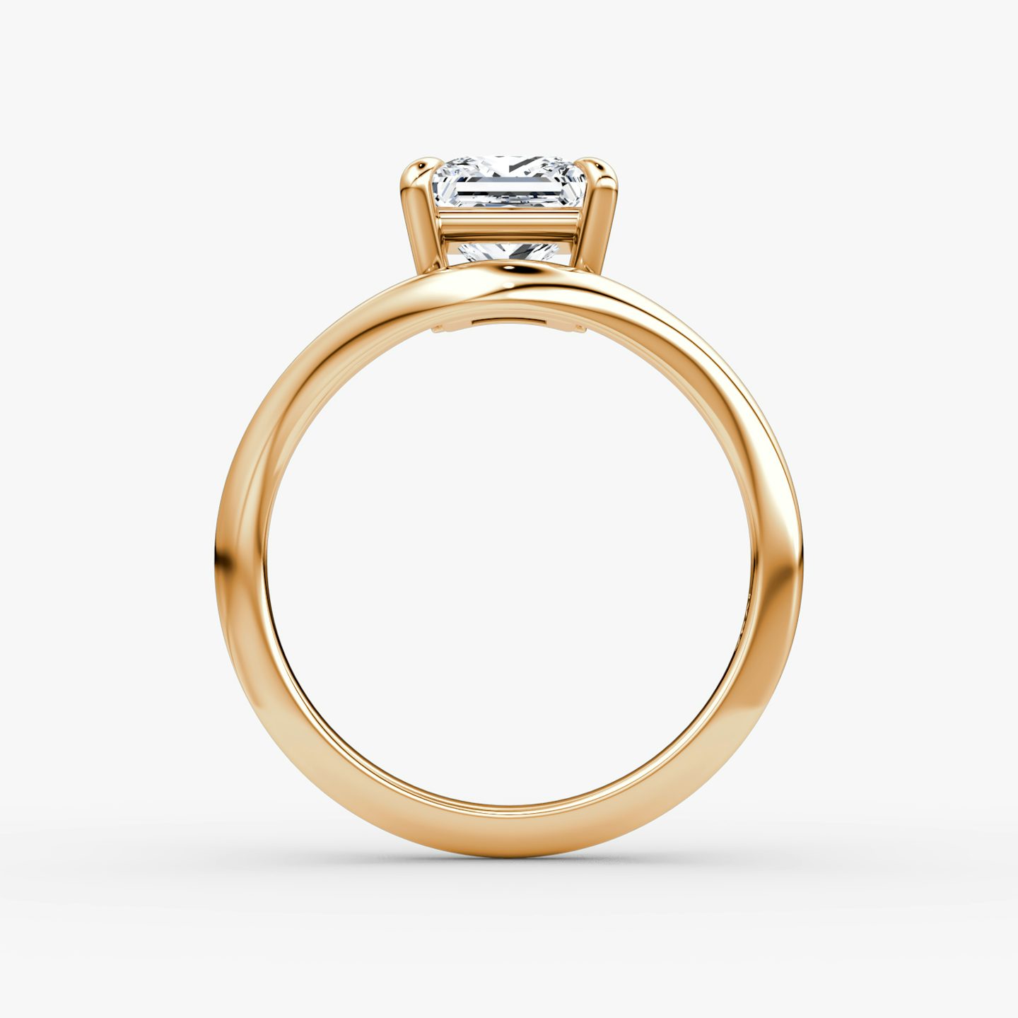 Anillo de compromiso Curve | Princesa | 14k | Oro rosa | bandAccent: Simple | diamondOrientation: vertical | caratWeight: other