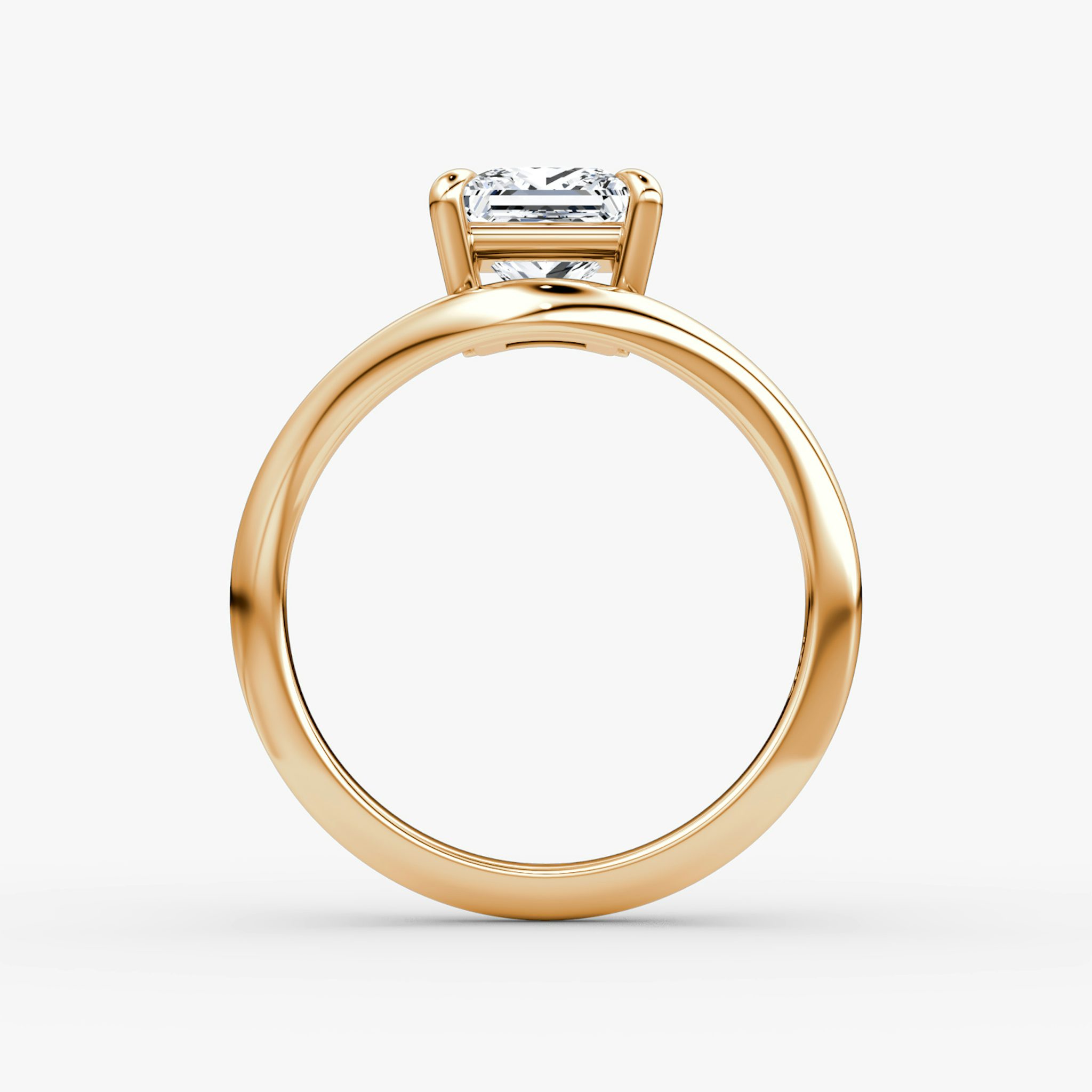 The Curve | Princess | 14k | Rose Gold | bandAccent: Plain | diamondOrientation: vertical | caratWeight: other