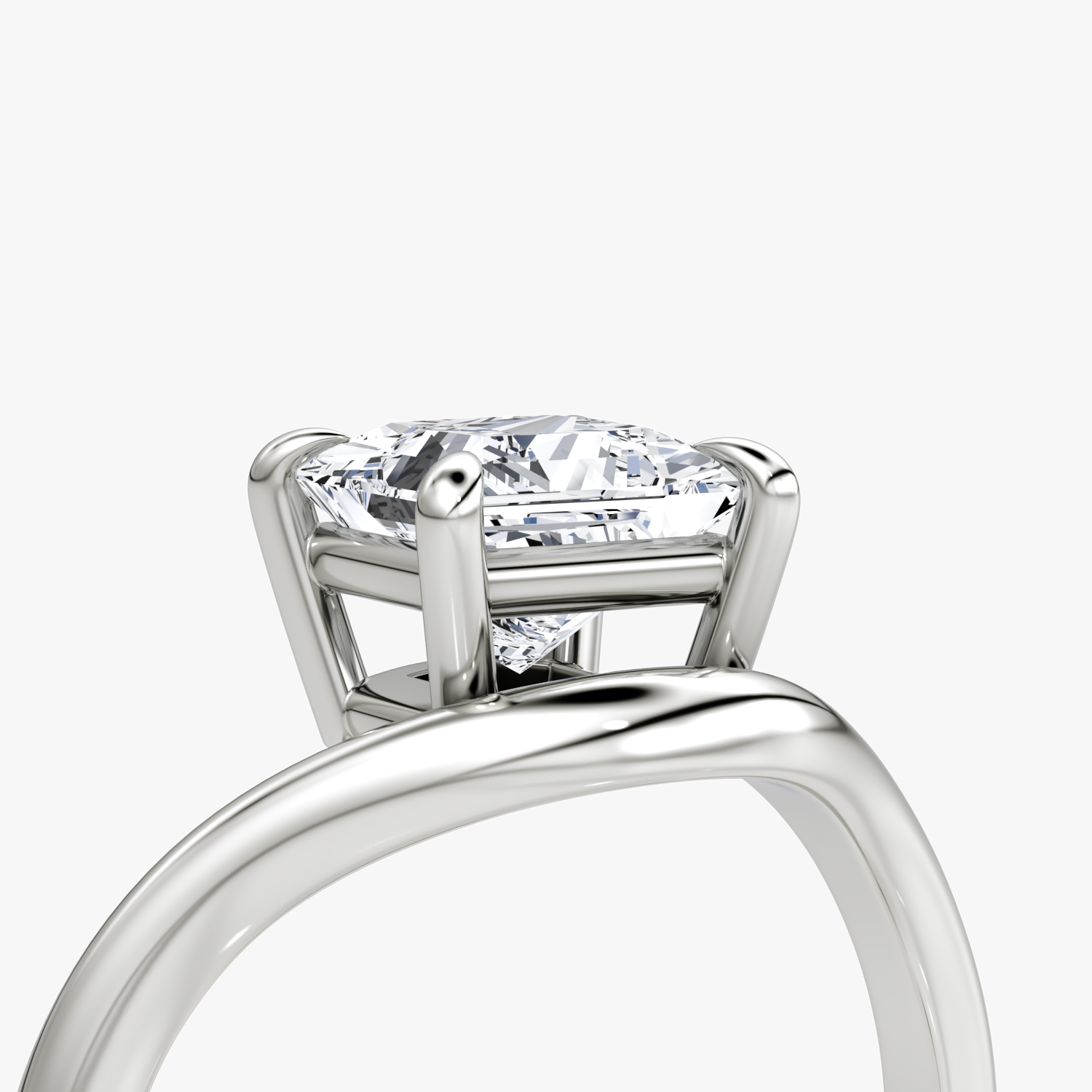 The Curve | Princess | 18k | White Gold | bandAccent: Plain | diamondOrientation: vertical | caratWeight: other