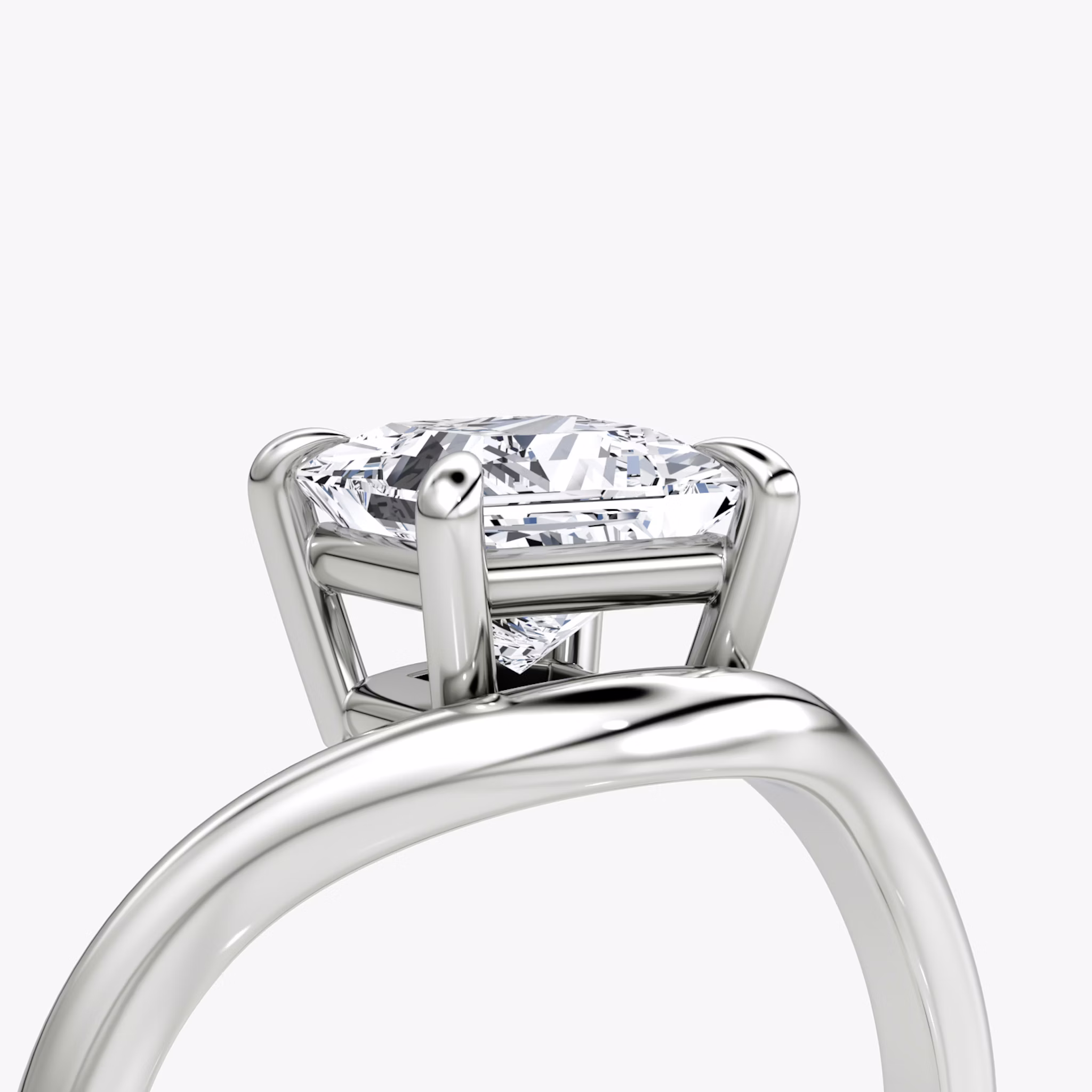 The Curve | Princess | 18k | White Gold | bandAccent: Plain | diamondOrientation: vertical | caratWeight: other