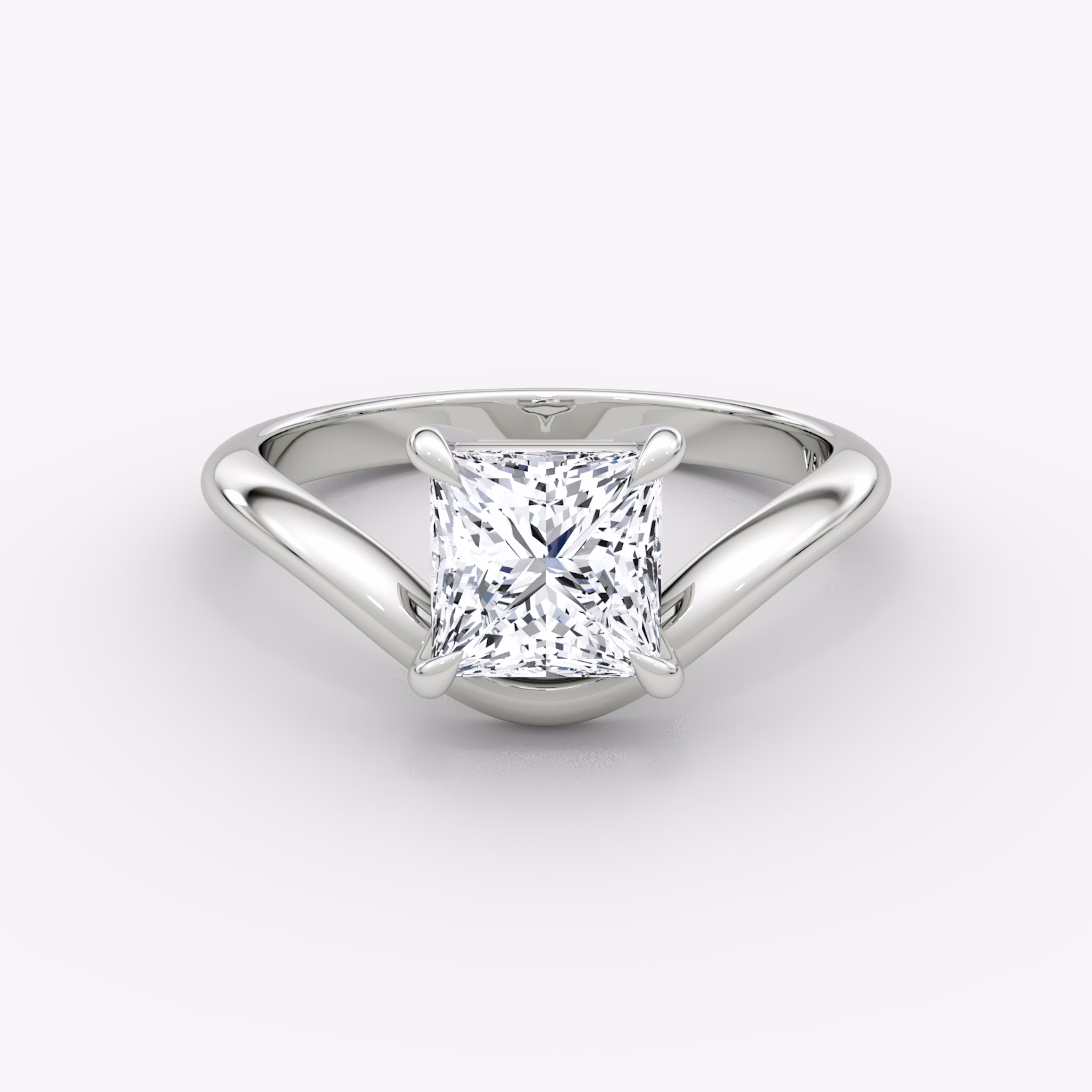 The Curve | Princess | 18k | White Gold | bandAccent: Plain | diamondOrientation: vertical | caratWeight: other