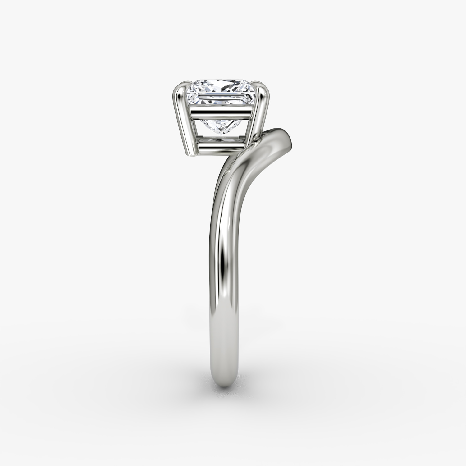 The Curve | Princess | 18k | White Gold | bandAccent: Plain | diamondOrientation: vertical | caratWeight: other