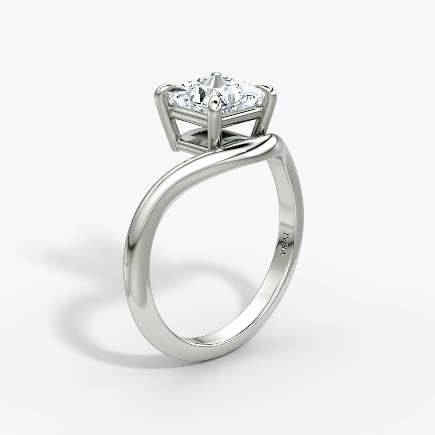 Curve | Princess | 18k | Weißgold | bandAccent: Ohne Pavé-Besatz | diamondOrientation: vertical | caratWeight: other
