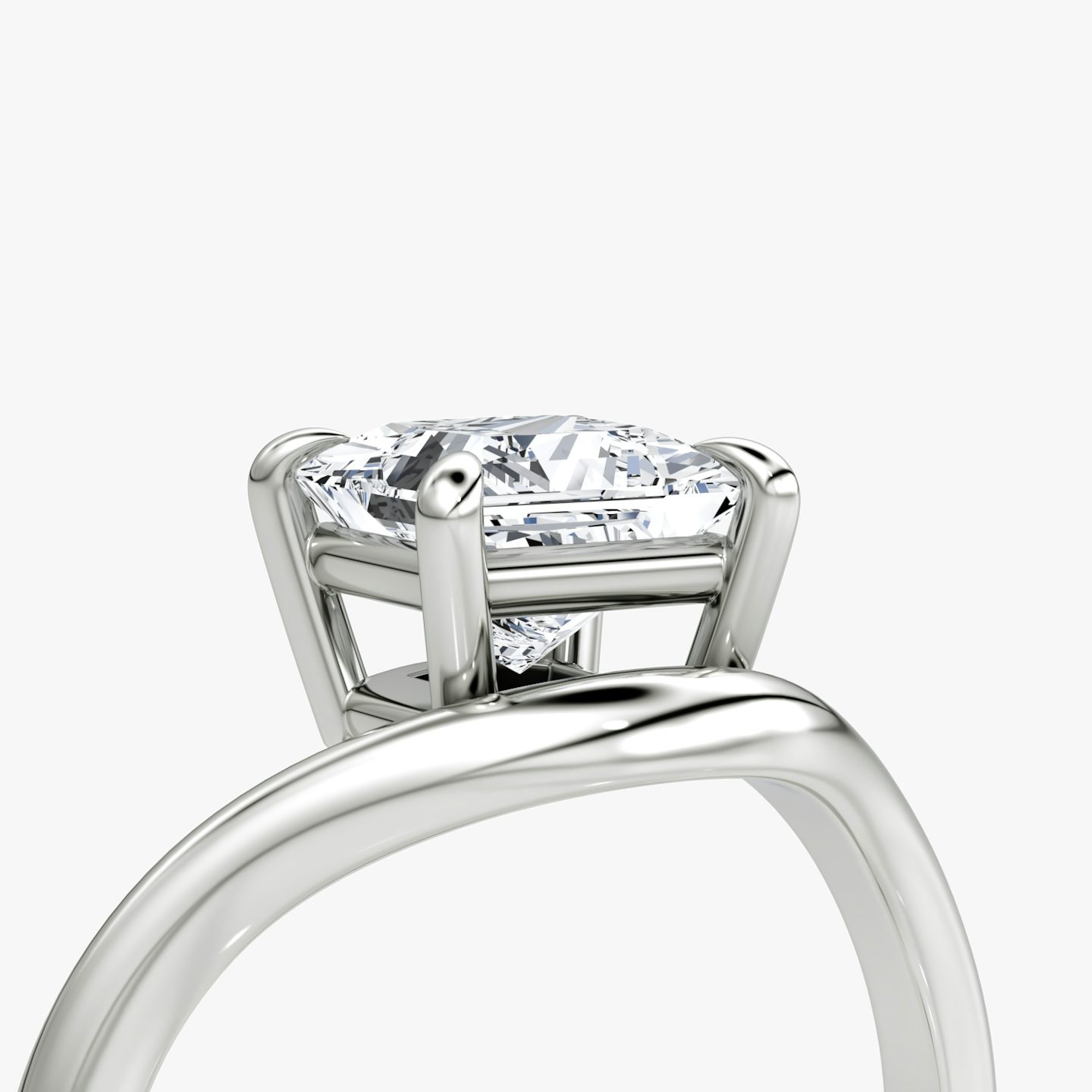 Curve | Princess | Platin | bandAccent: Ohne Pavé-Besatz | diamondOrientation: vertical | caratWeight: other