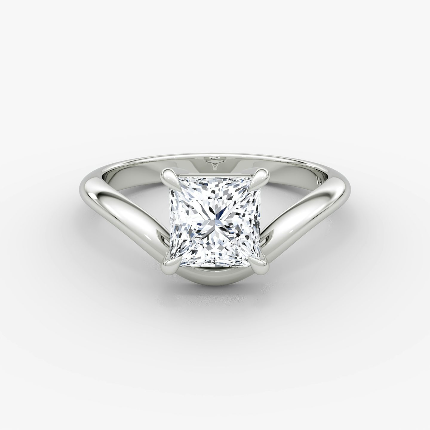 Curve | Princess | Platin | bandAccent: Ohne Pavé-Besatz | diamondOrientation: vertical | caratWeight: other