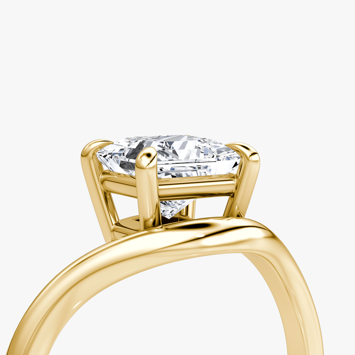 The Curve | Princess | 18k | Yellow Gold | bandAccent: Plain | diamondOrientation: vertical | caratWeight: other
