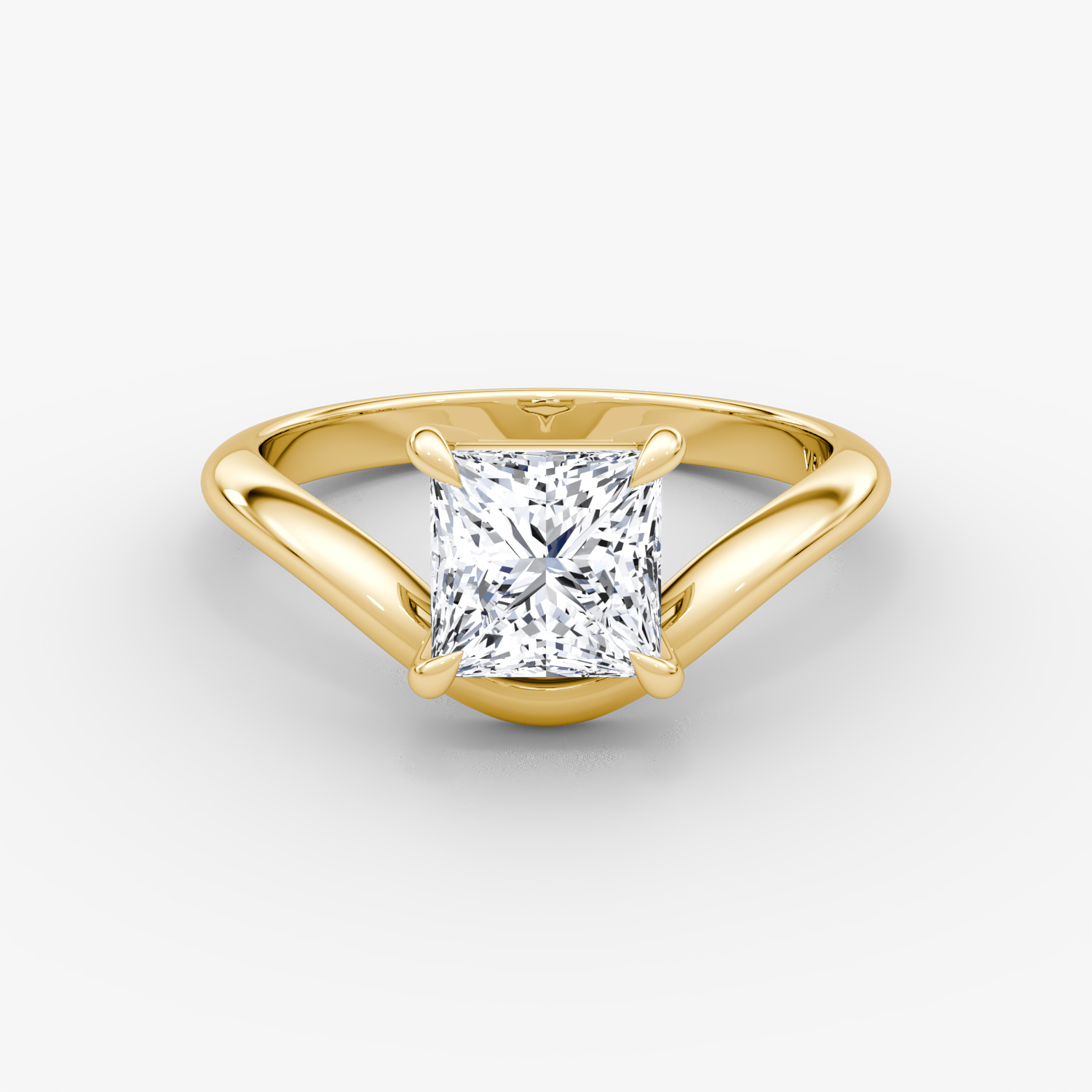 Anillo de compromiso Curve Princesa | Yellow Gold