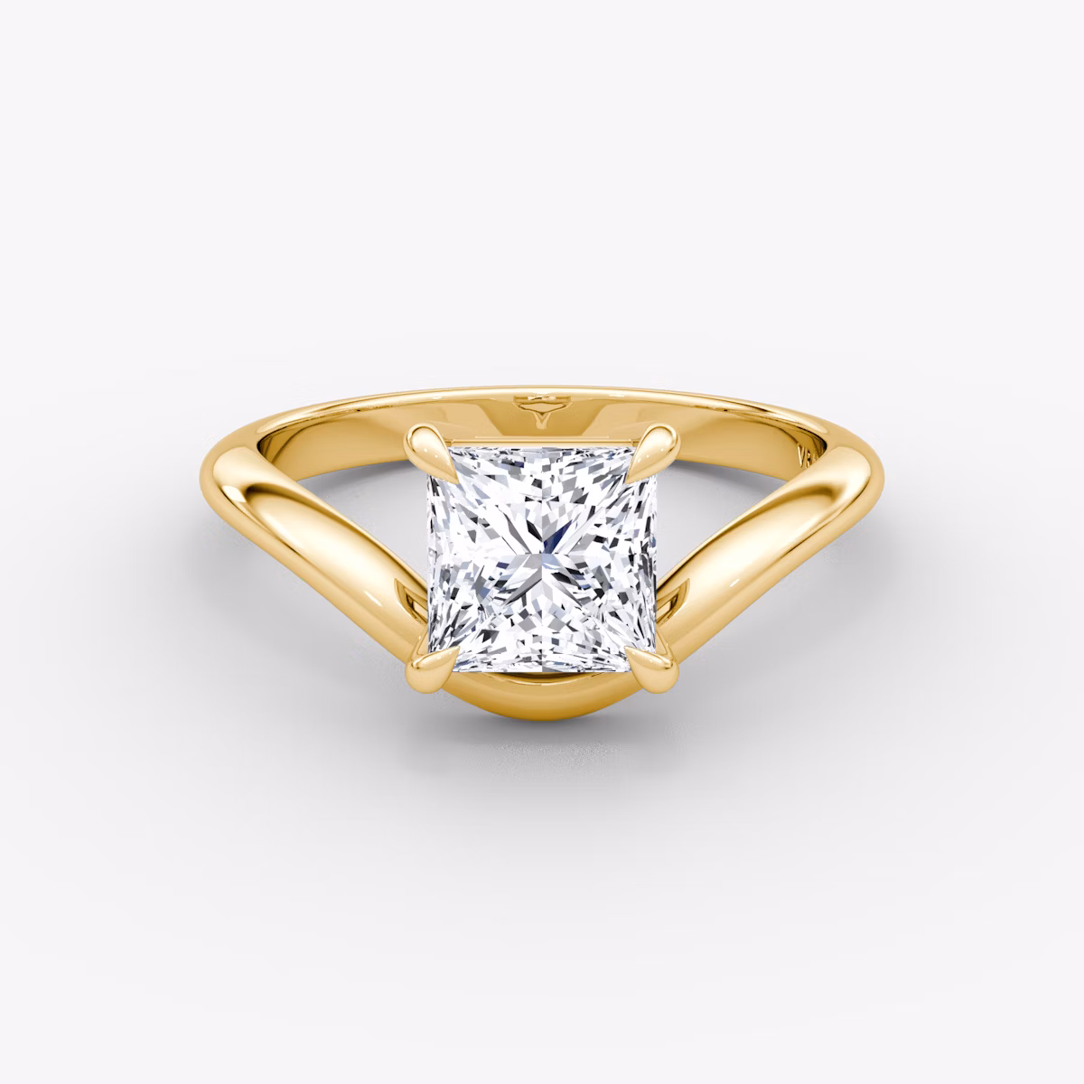 Curve | Princess | 18k | Gelbgold | bandAccent: Ohne Pavé-Besatz | diamondOrientation: vertical | caratWeight: other