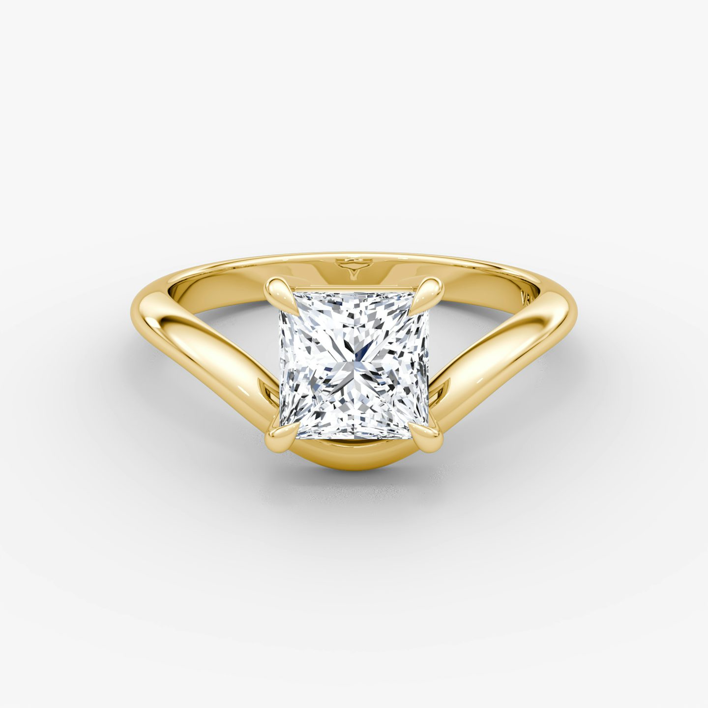 Curve | Princess | 18k | Gelbgold | bandAccent: Ohne Pavé-Besatz | diamondOrientation: vertical | caratWeight: other