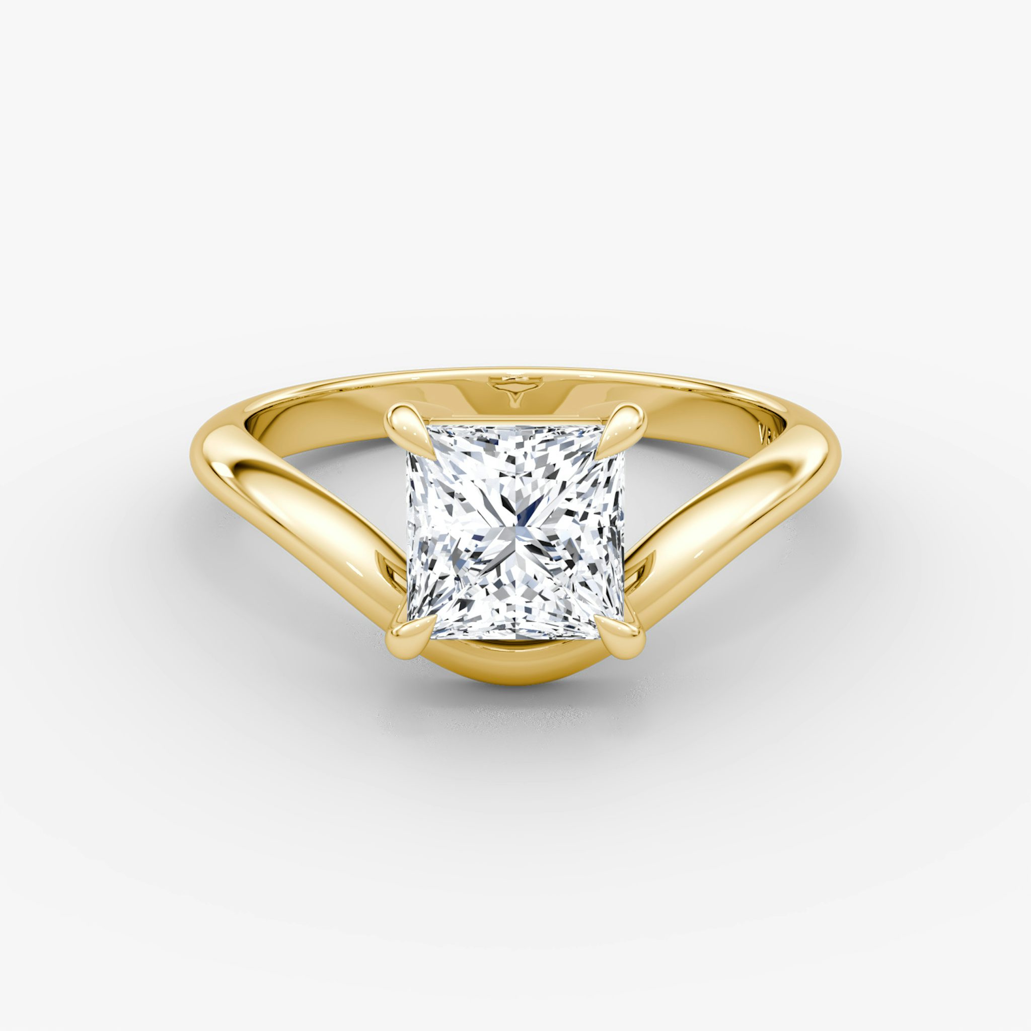 The Curve | Princess | 18k | Yellow Gold | bandAccent: Plain | diamondOrientation: vertical | caratWeight: other