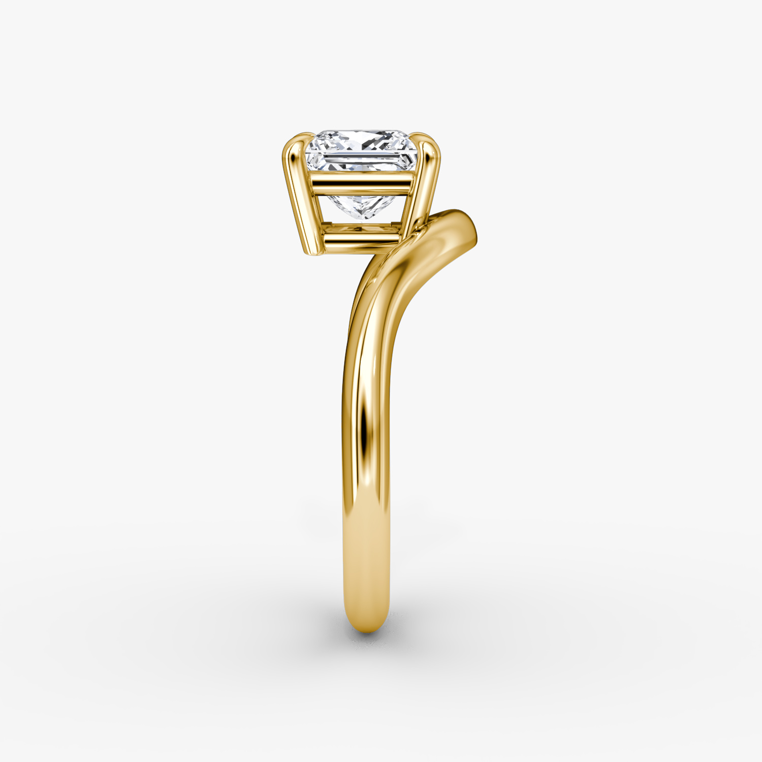 The Curve | Princess | 18k | Yellow Gold | bandAccent: Plain | diamondOrientation: vertical | caratWeight: other