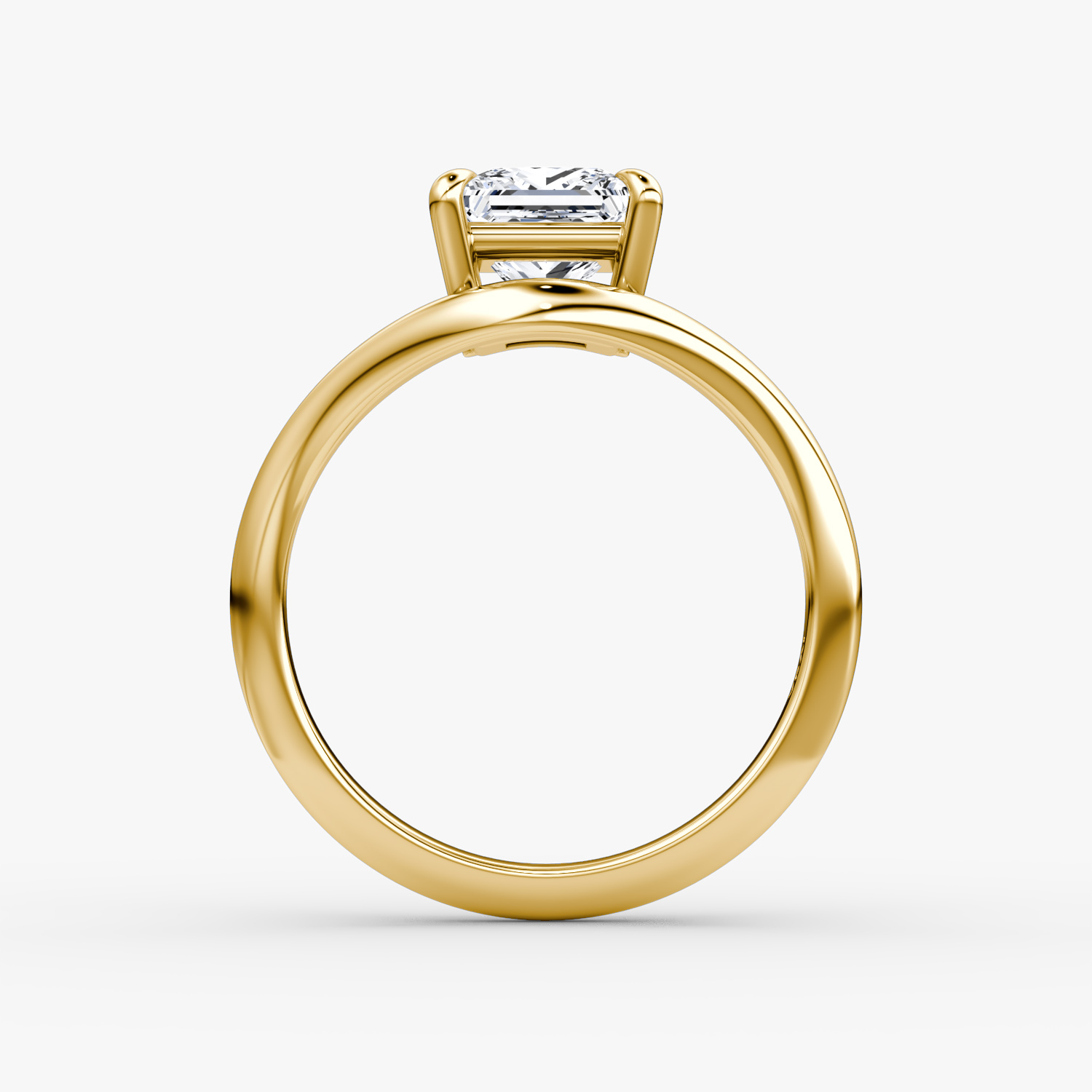 The Curve | Princess | 18k | Yellow Gold | bandAccent: Plain | diamondOrientation: vertical | caratWeight: other
