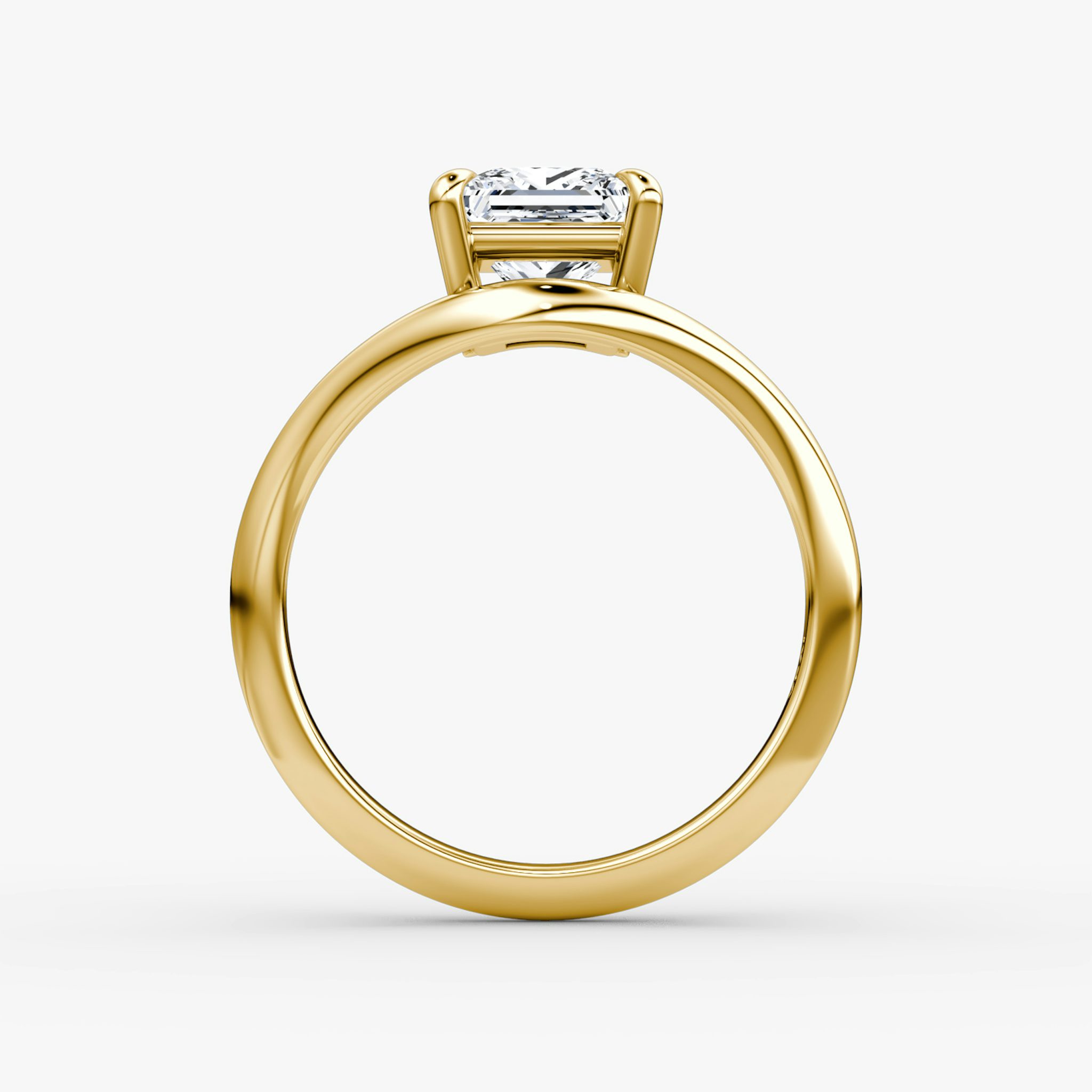 The Curve | Princess | 18k | Yellow Gold | bandAccent: Plain | diamondOrientation: vertical | caratWeight: other