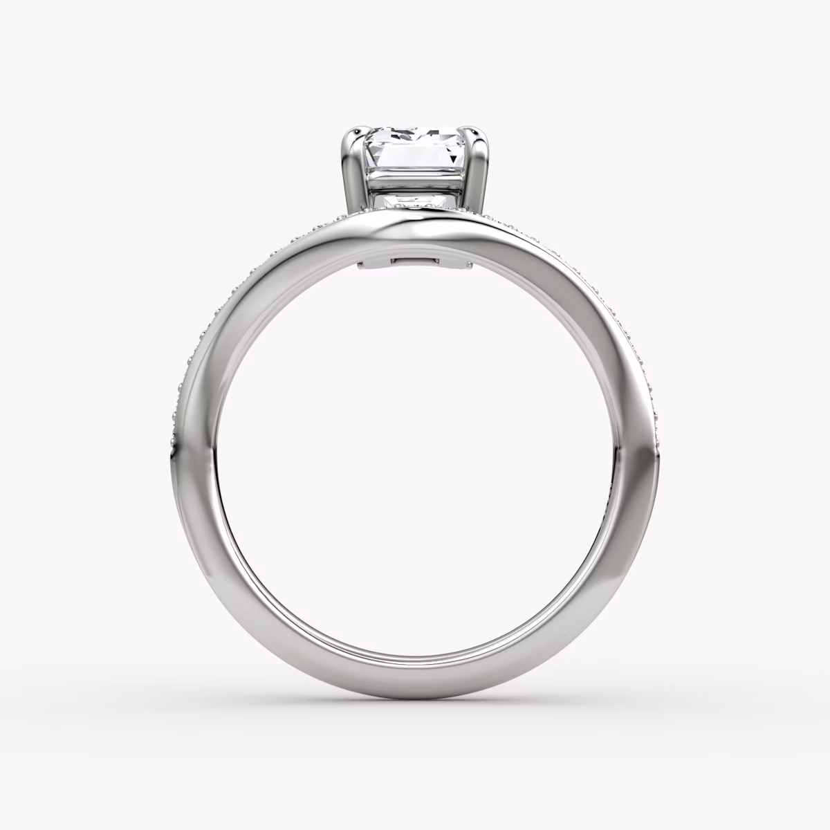 Curve | Emerald | 18k | Weißgold | bandAccent: Mit Pavé-Besatz | diamondOrientation: vertical | caratWeight: other