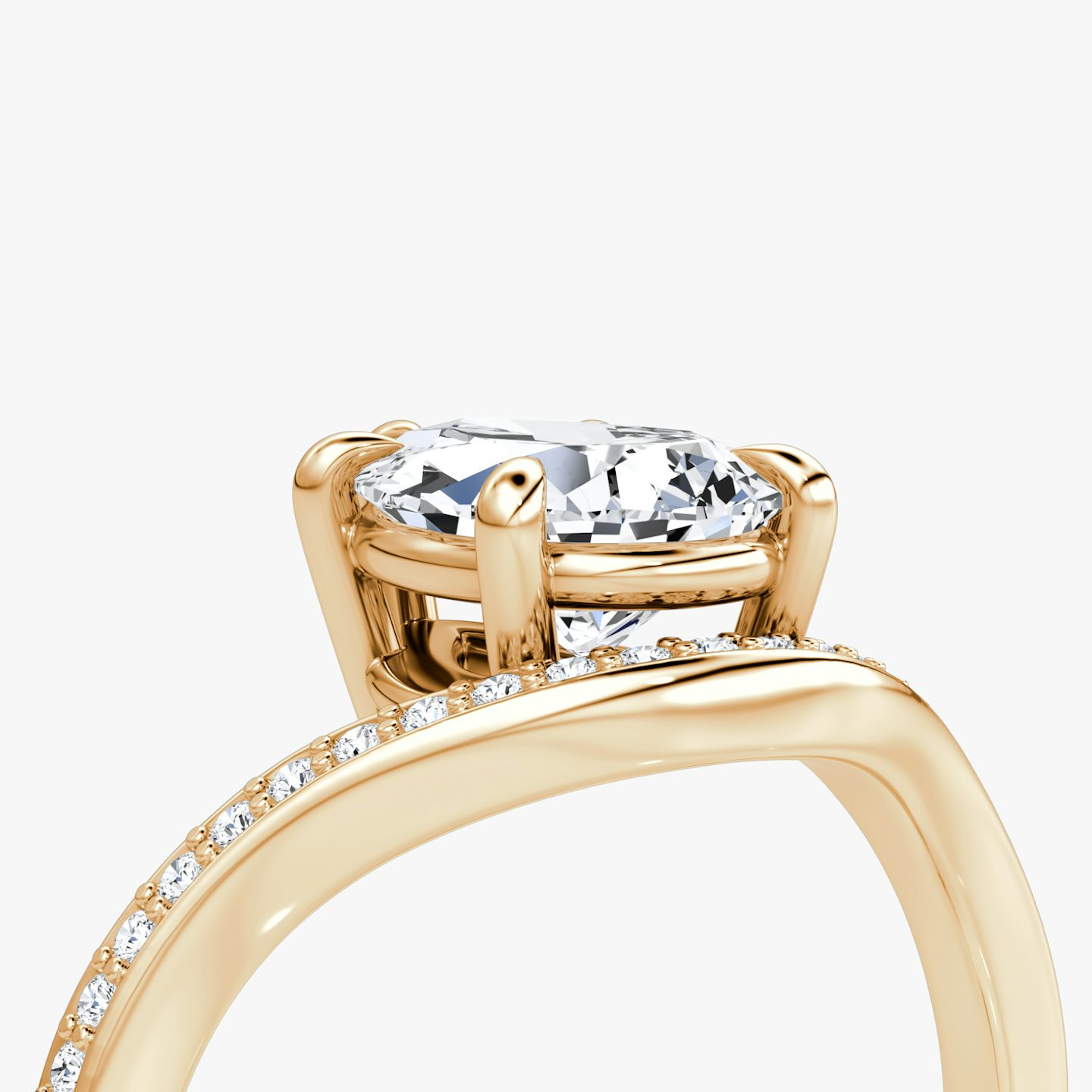 Curve | Tropfen | 14k | Roségold | bandAccent: Mit Pavé-Besatz | diamondOrientation: vertical | caratWeight: other