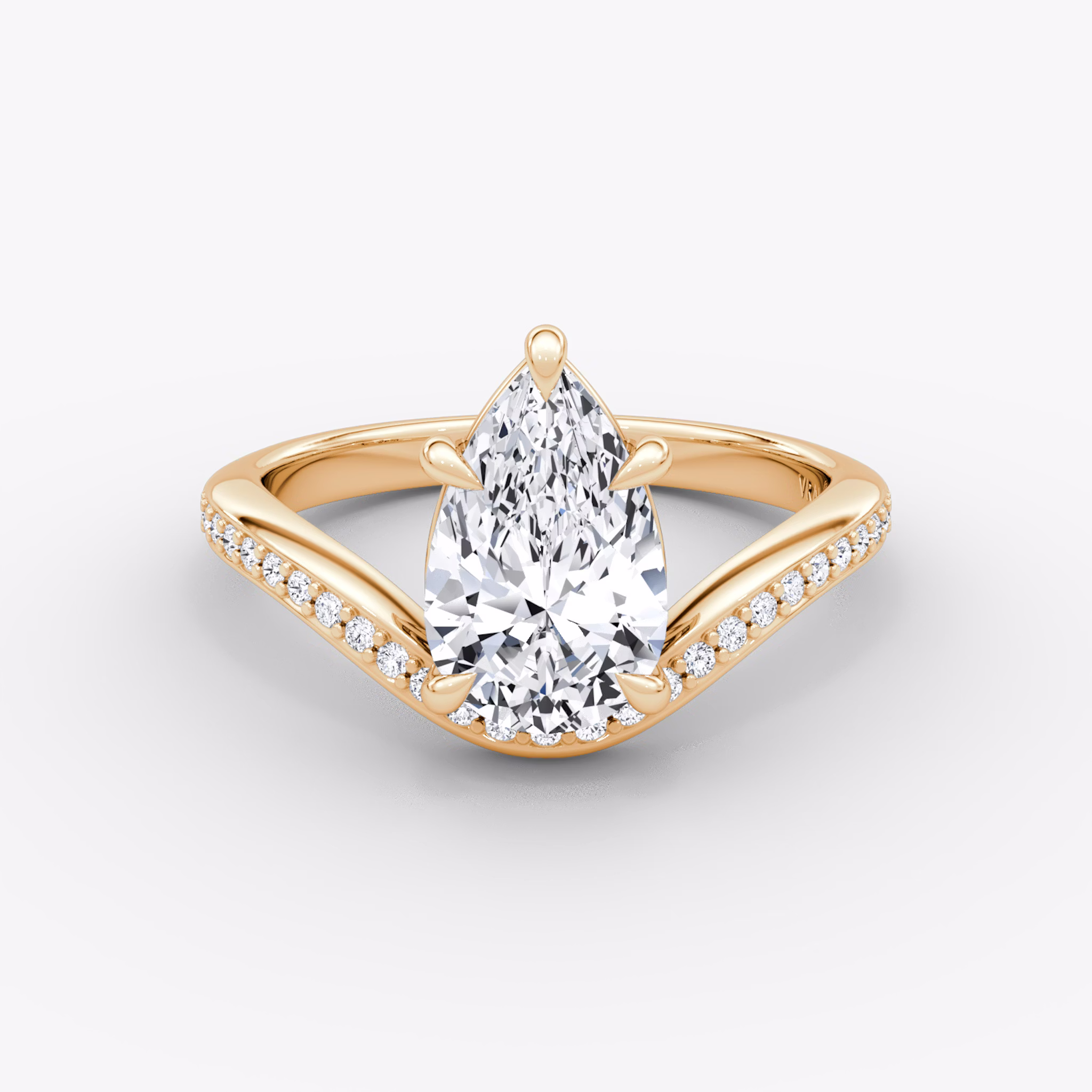 The Curve | Pear | 14k | Rose Gold | bandAccent: Pavé | diamondOrientation: vertical | caratWeight: other