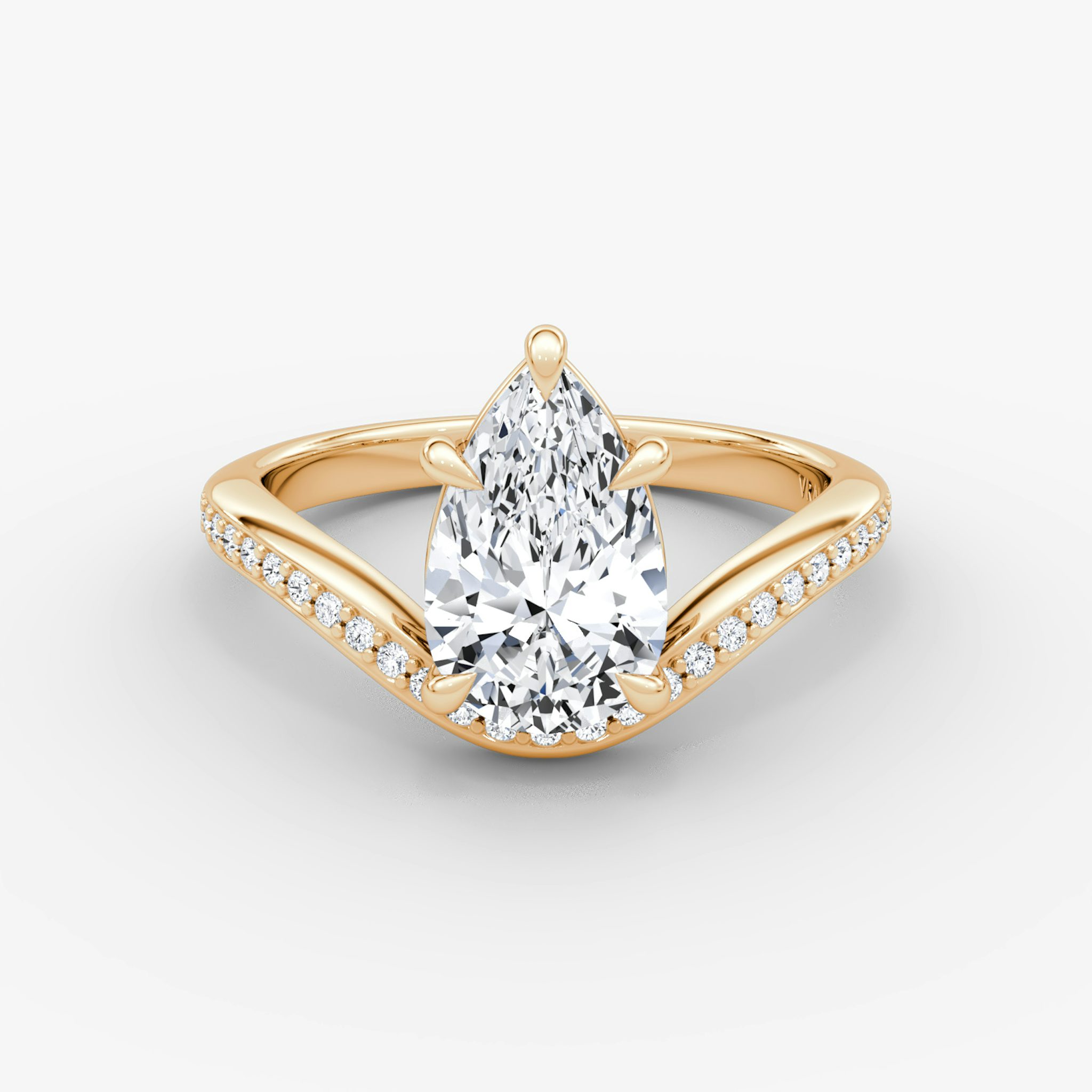 The Curve | Pear | 14k | Rose Gold | bandAccent: Pavé | diamondOrientation: vertical | caratWeight: other