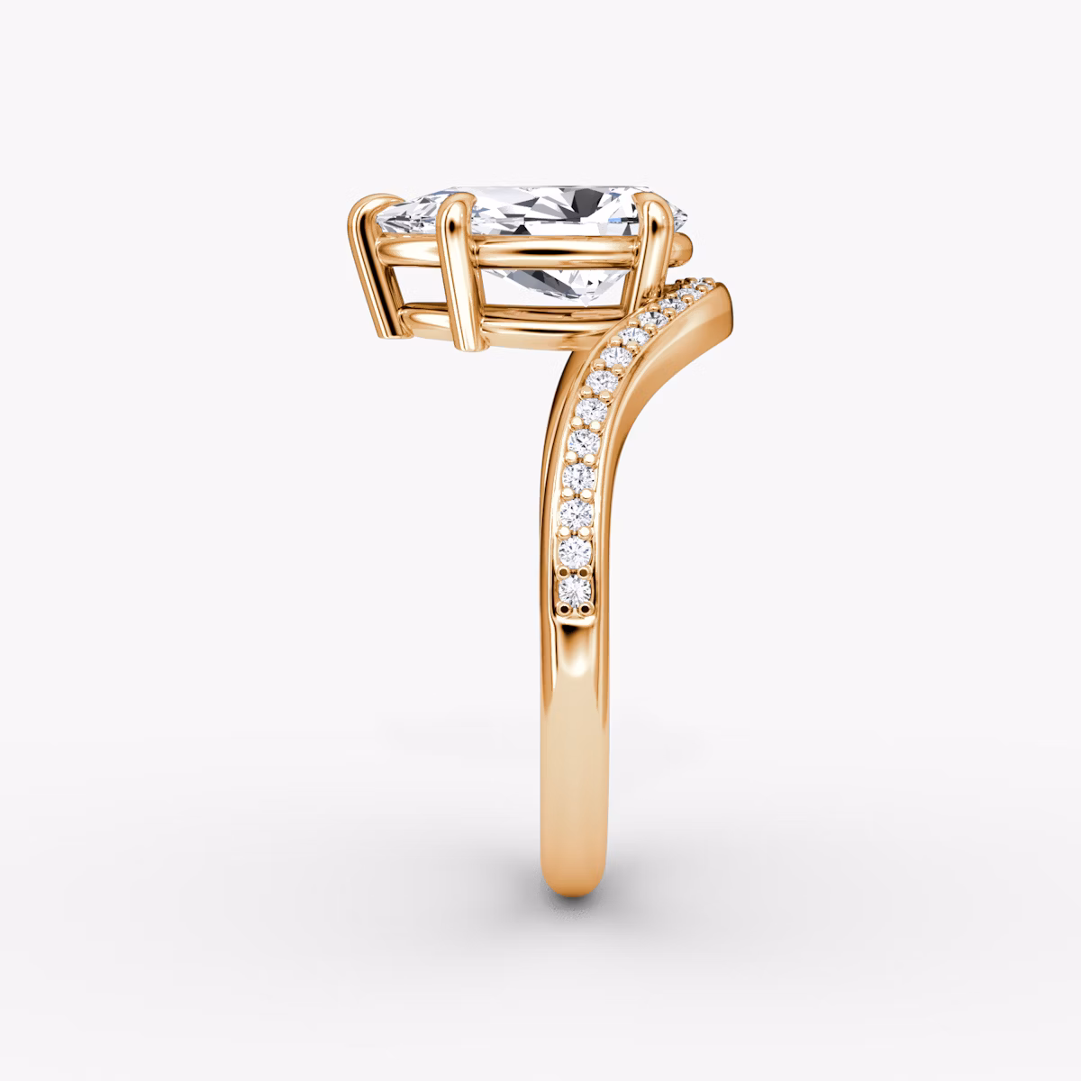 Curve | Tropfen | 14k | Roségold | bandAccent: Mit Pavé-Besatz | diamondOrientation: vertical | caratWeight: other
