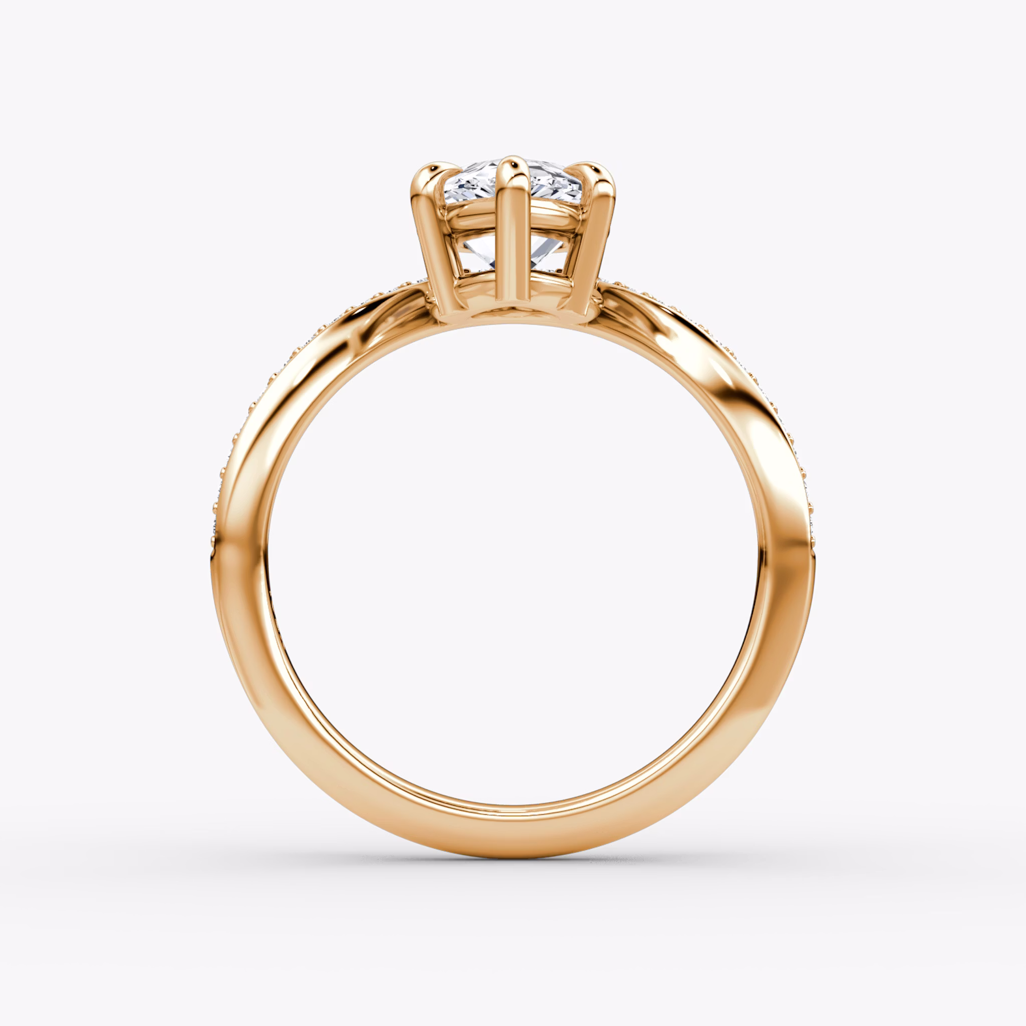 The Curve | Pear | 14k | Rose Gold | bandAccent: Pavé | diamondOrientation: vertical | caratWeight: other