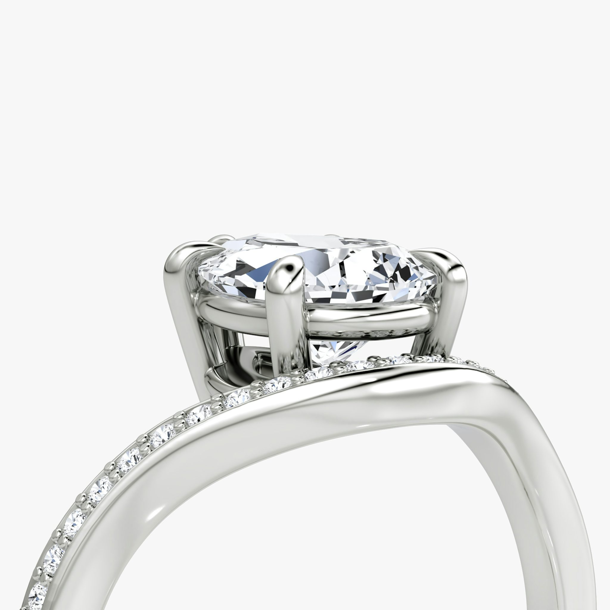 The Curve | Pear | Platinum | bandAccent: Pavé | diamondOrientation: vertical | caratWeight: other