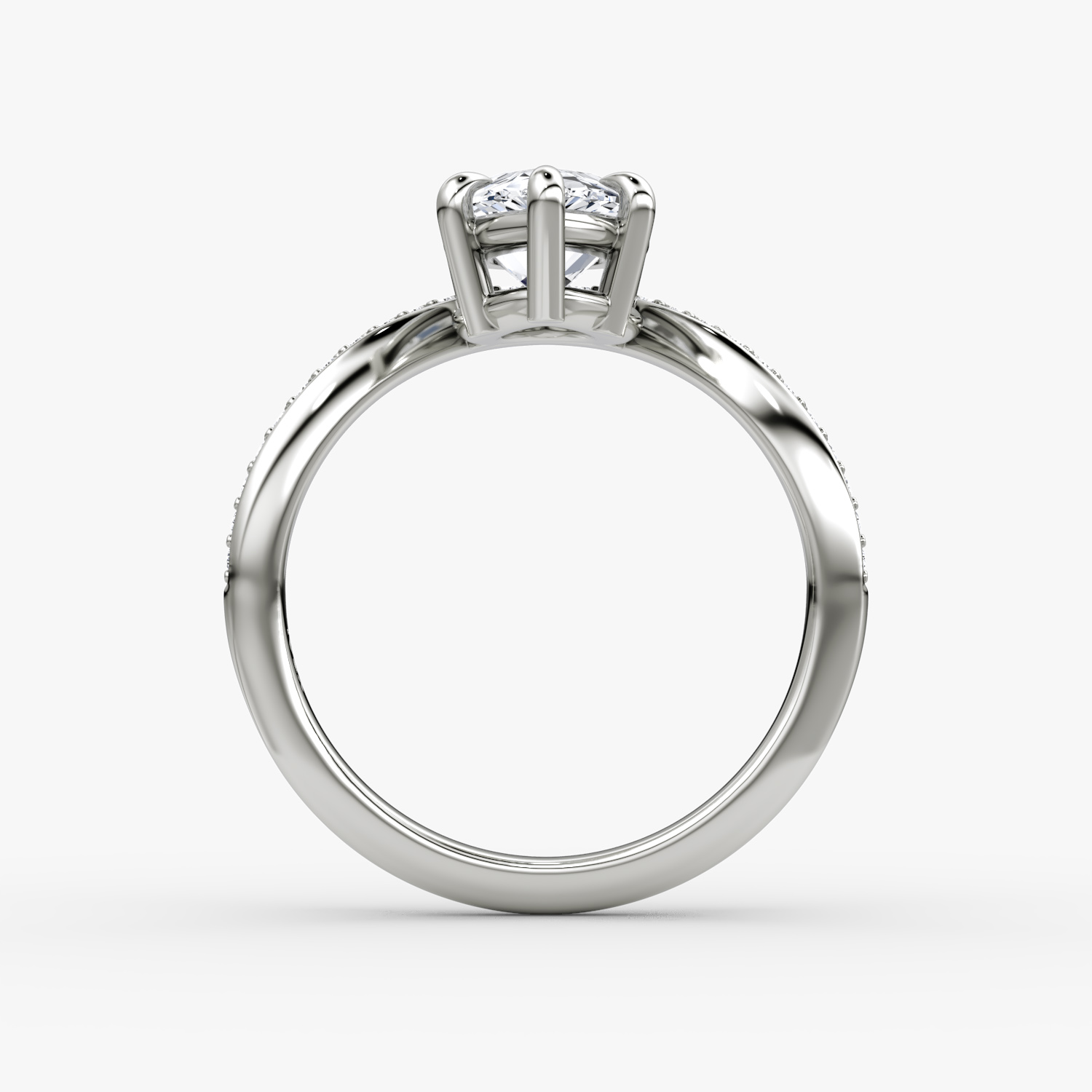The Curve | Pear | Platinum | bandAccent: Pavé | diamondOrientation: vertical | caratWeight: other