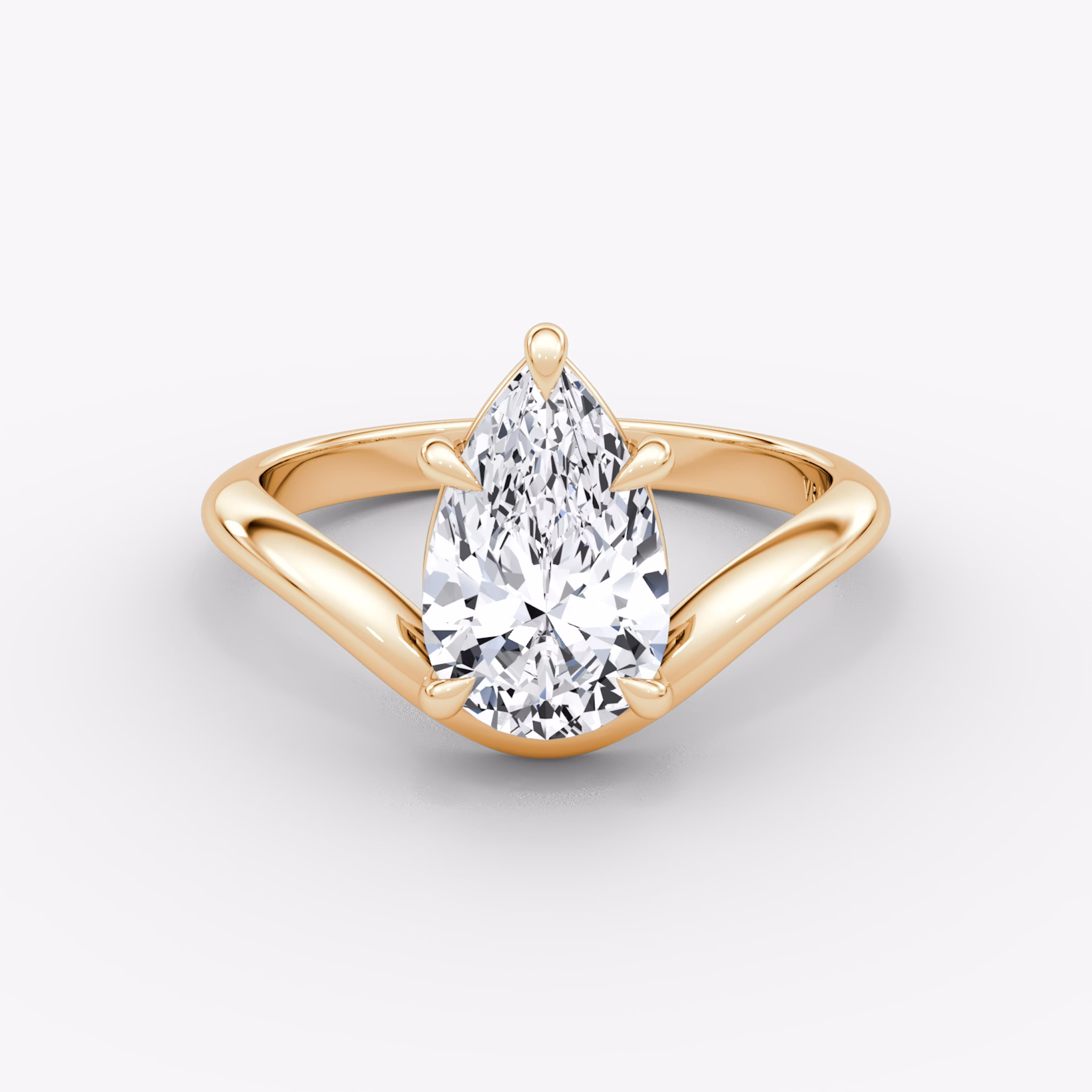 The Curve | Pear | 14k | Rose Gold | bandAccent: Plain | diamondOrientation: vertical | caratWeight: other