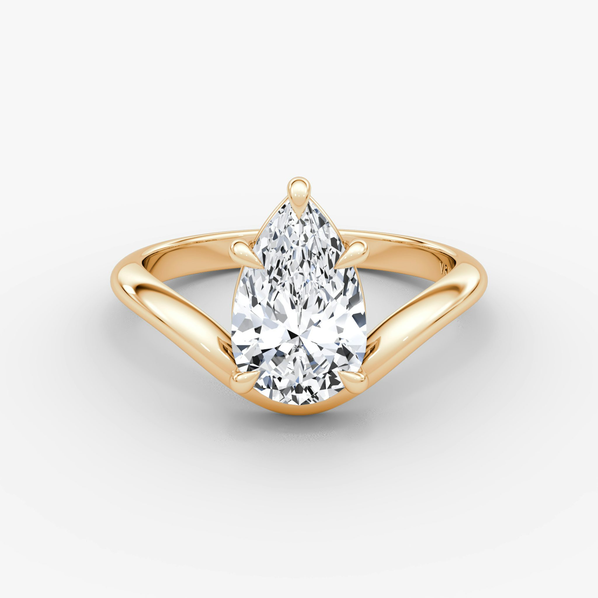 The Curve | Pear | 14k | Rose Gold | bandAccent: Plain | diamondOrientation: vertical | caratWeight: other