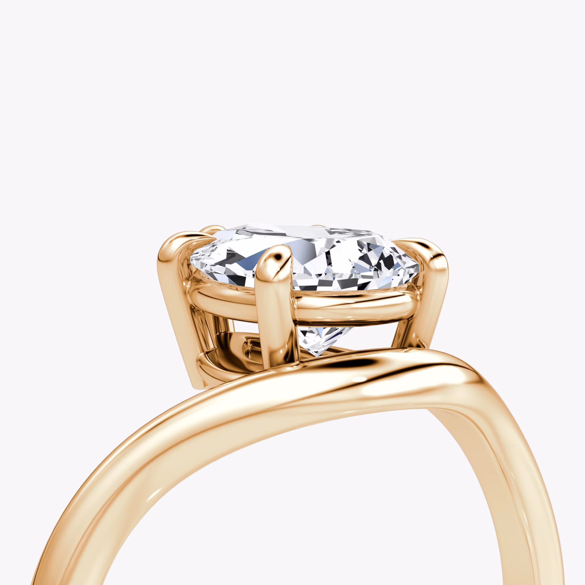 The Curve | Pear | 14k | Rose Gold | bandAccent: Plain | diamondOrientation: vertical | caratWeight: other