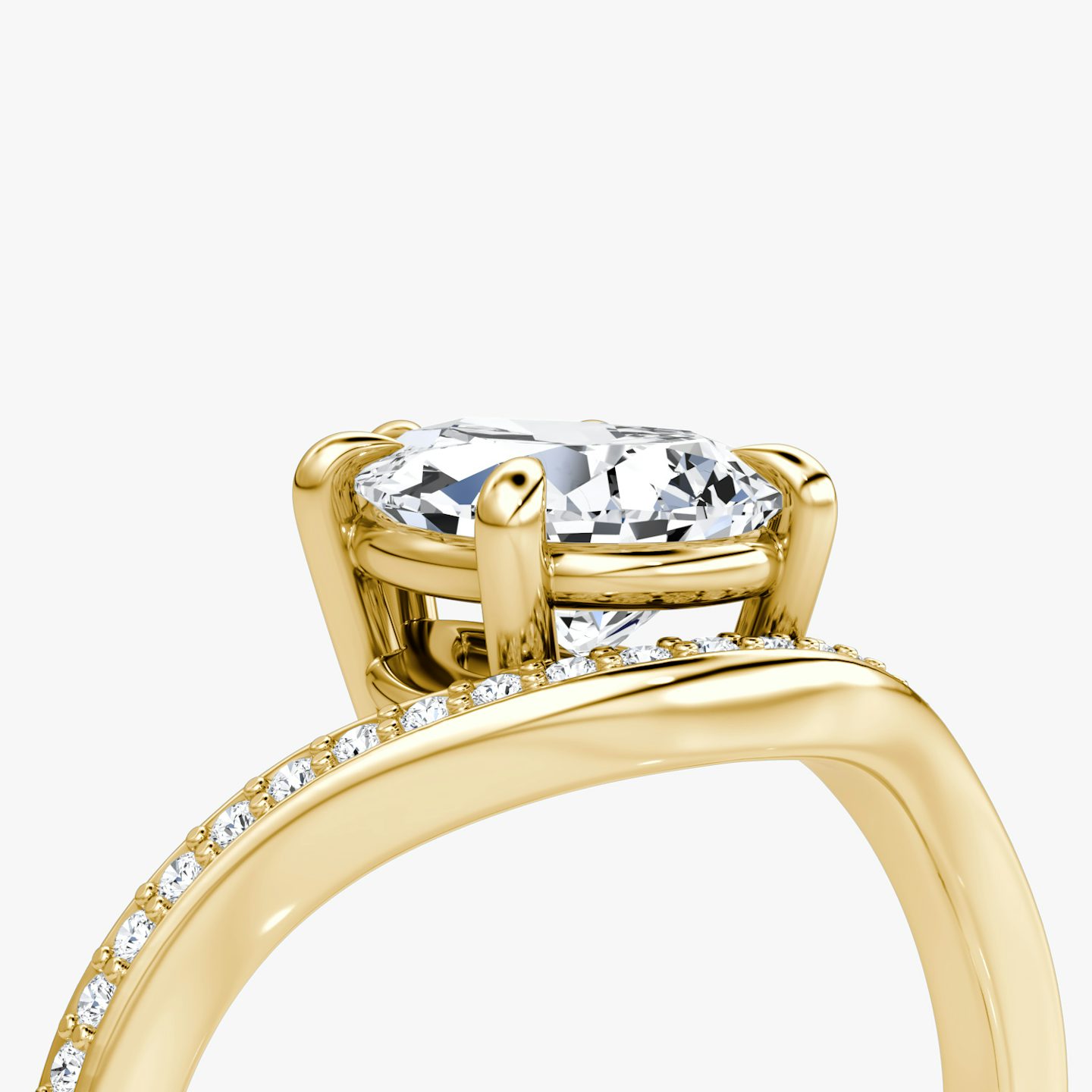 Curve | Tropfen | 18k | Gelbgold | bandAccent: Mit Pavé-Besatz | diamondOrientation: vertical | caratWeight: other