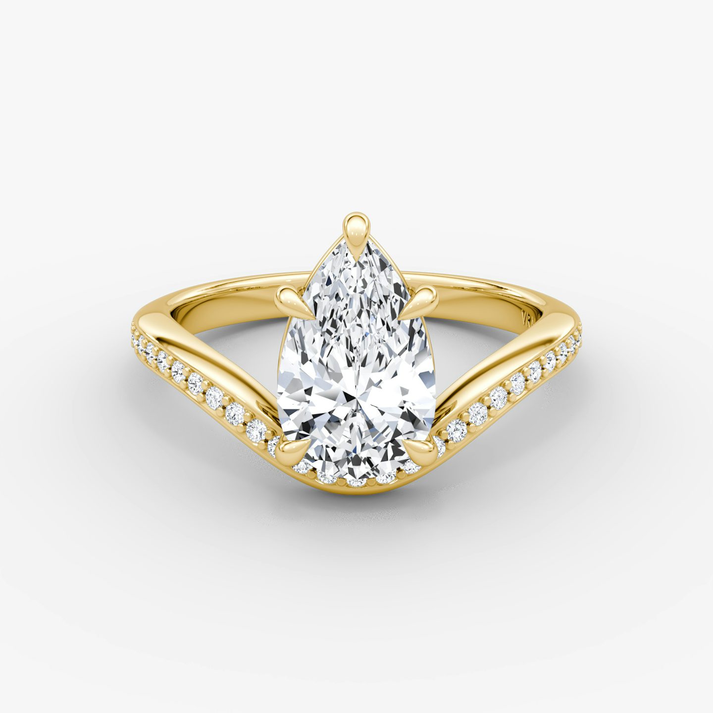 Curve | Tropfen | 18k | Gelbgold | bandAccent: Mit Pavé-Besatz | diamondOrientation: vertical | caratWeight: other