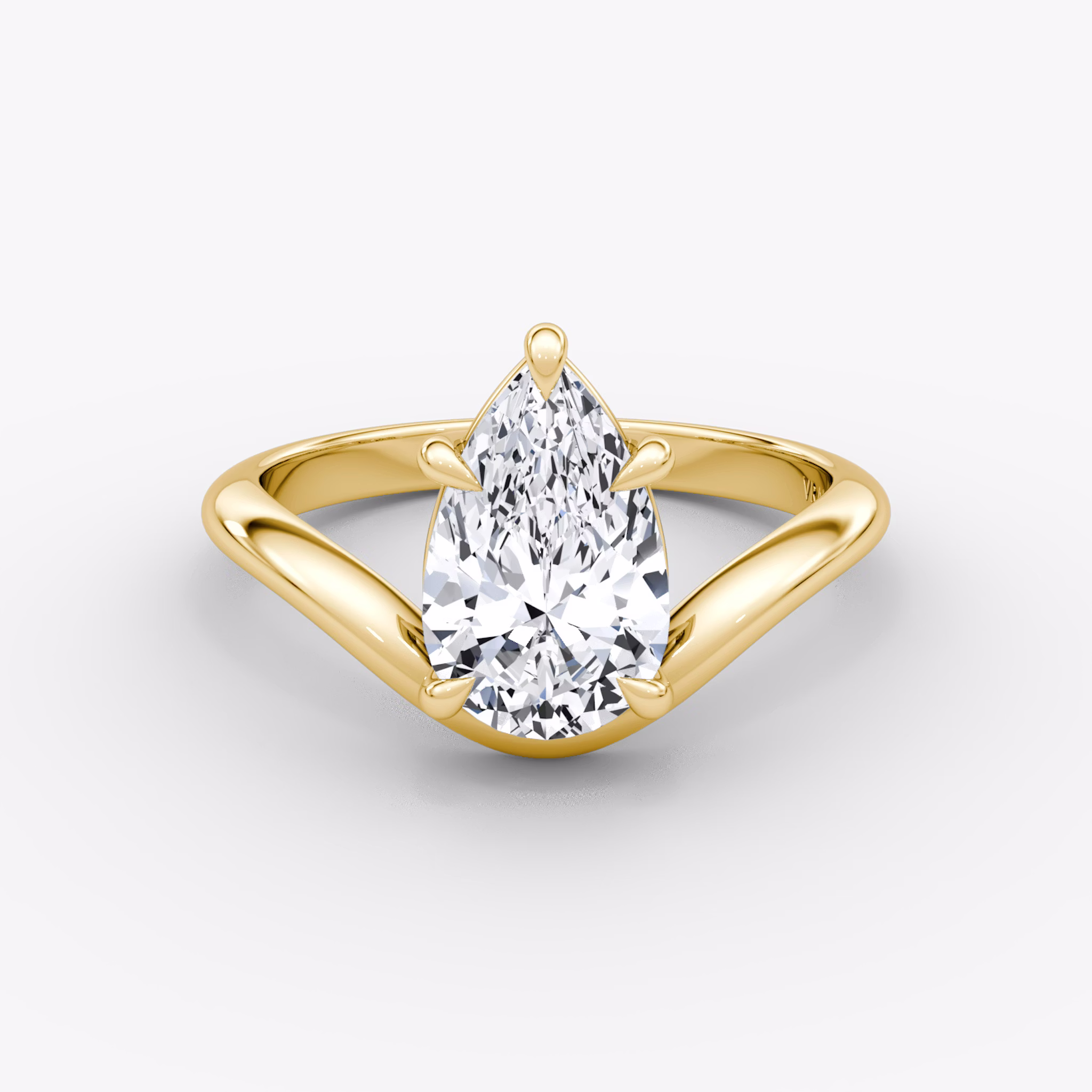 The Curve | Pear | 18k | Yellow Gold | bandAccent: Plain | diamondOrientation: vertical | caratWeight: other