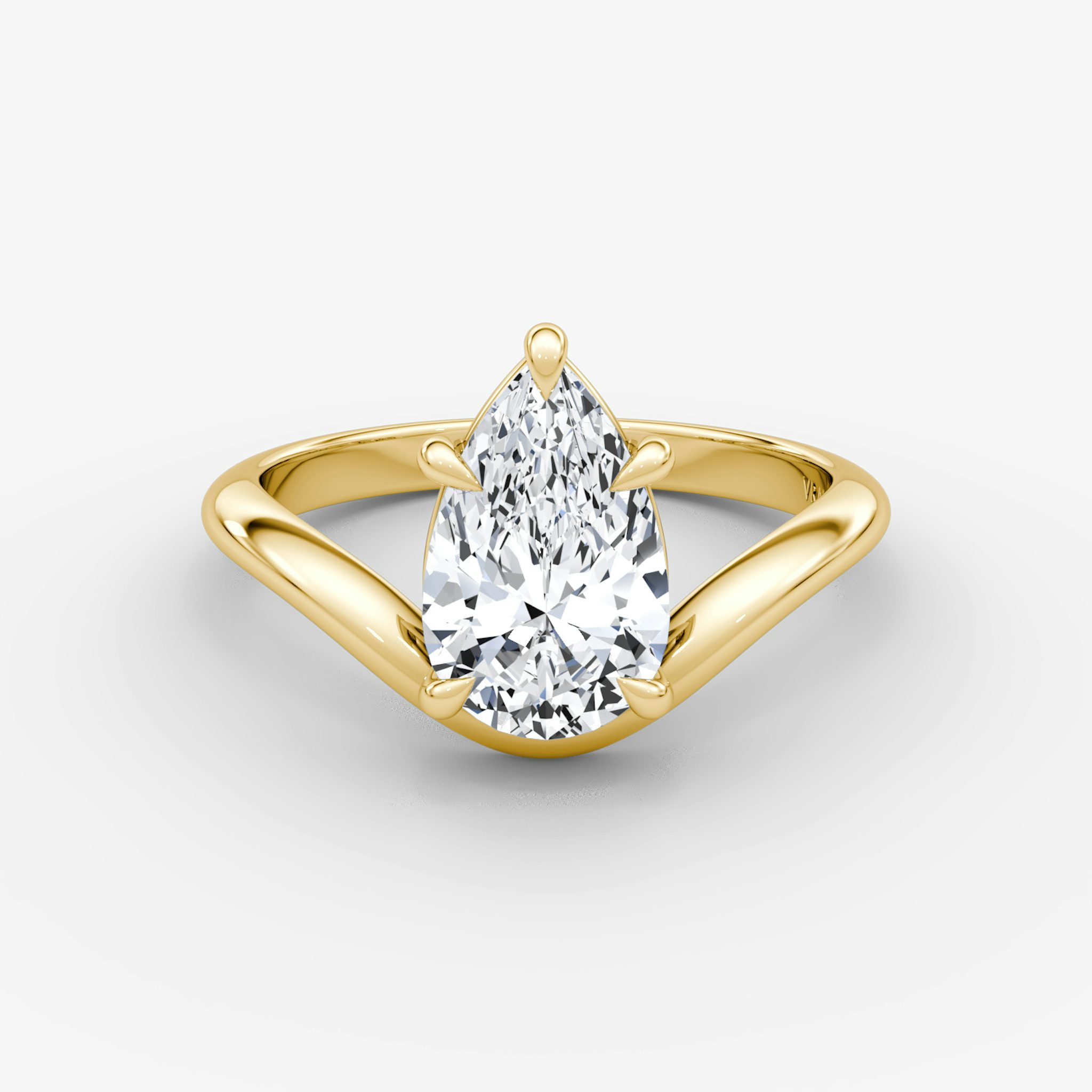 The Curve | Pear | 18k | Yellow Gold | bandAccent: Plain | diamondOrientation: vertical | caratWeight: other