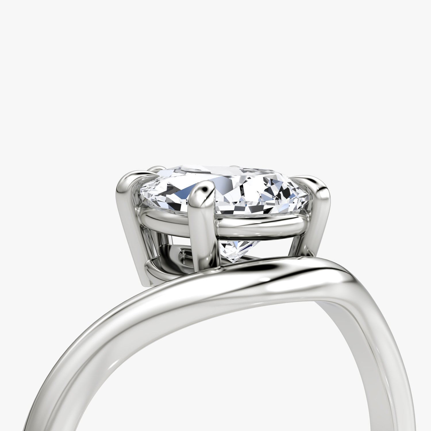 The Curve | Pear | Platinum | bandAccent: Plain | diamondOrientation: vertical | caratWeight: other