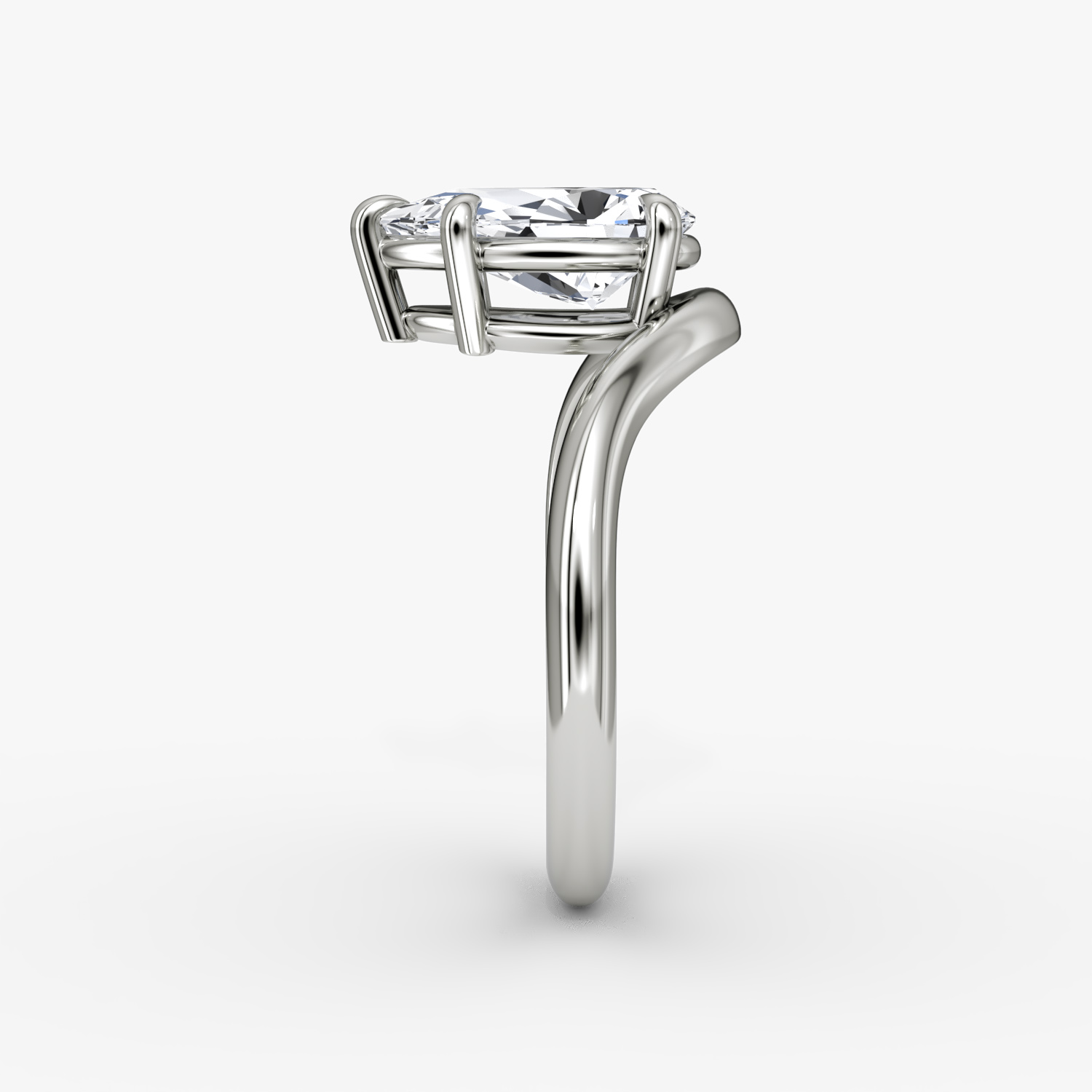 The Curve | Pear | Platinum | bandAccent: Plain | diamondOrientation: vertical | caratWeight: other