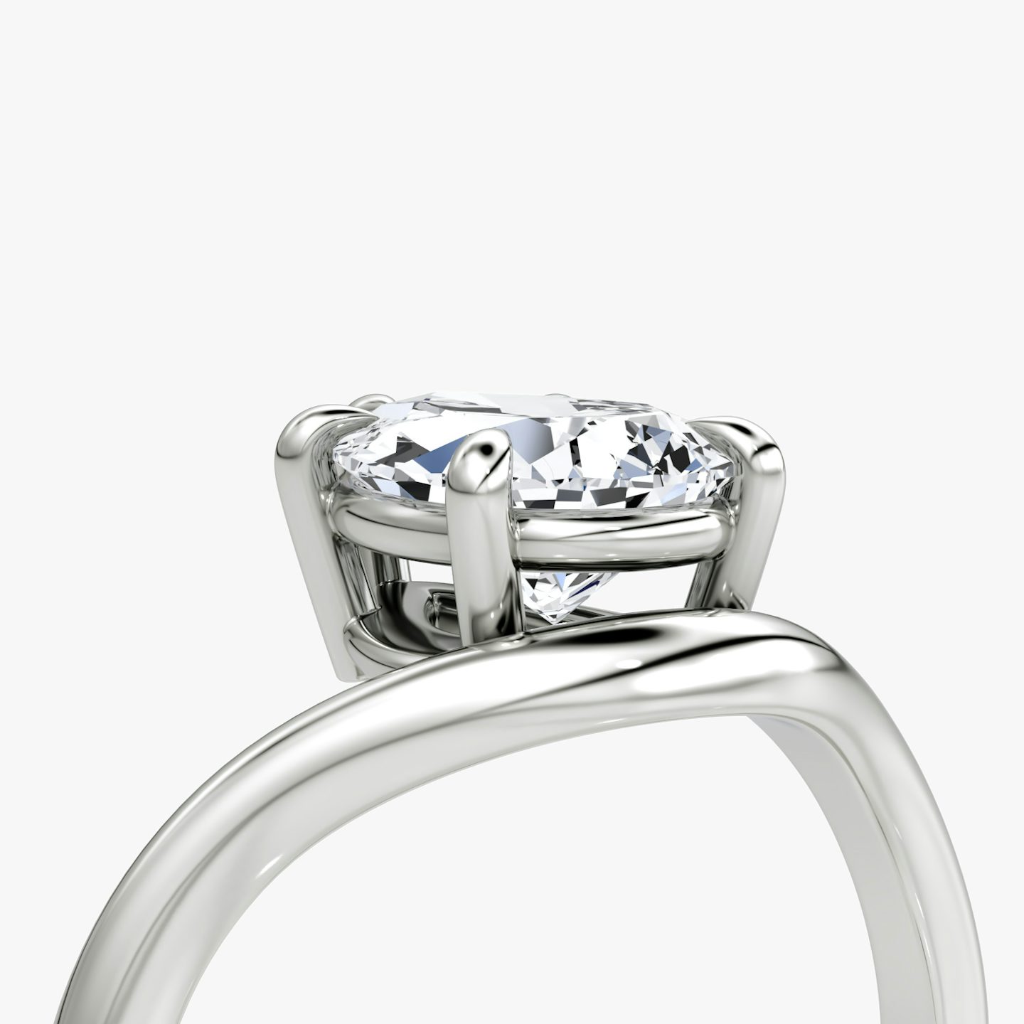 Curve | Tropfen | 18k | Weißgold | bandAccent: Ohne Pavé-Besatz | diamondOrientation: vertical | caratWeight: other