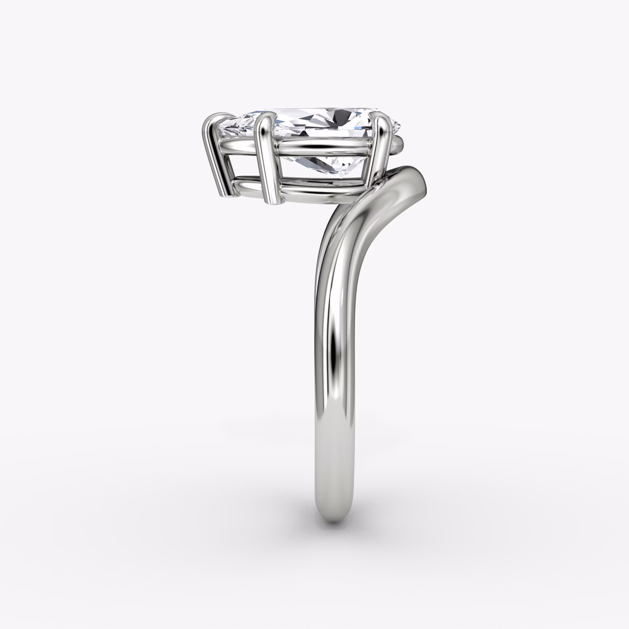 The Curve | Pear | 18k | White Gold | bandAccent: Plain | diamondOrientation: vertical | caratWeight: other
