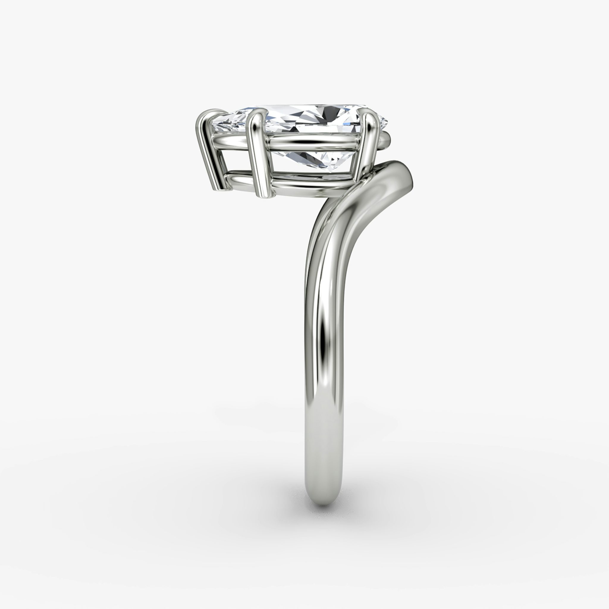 The Curve | Pear | 18k | White Gold | bandAccent: Plain | diamondOrientation: vertical | caratWeight: other