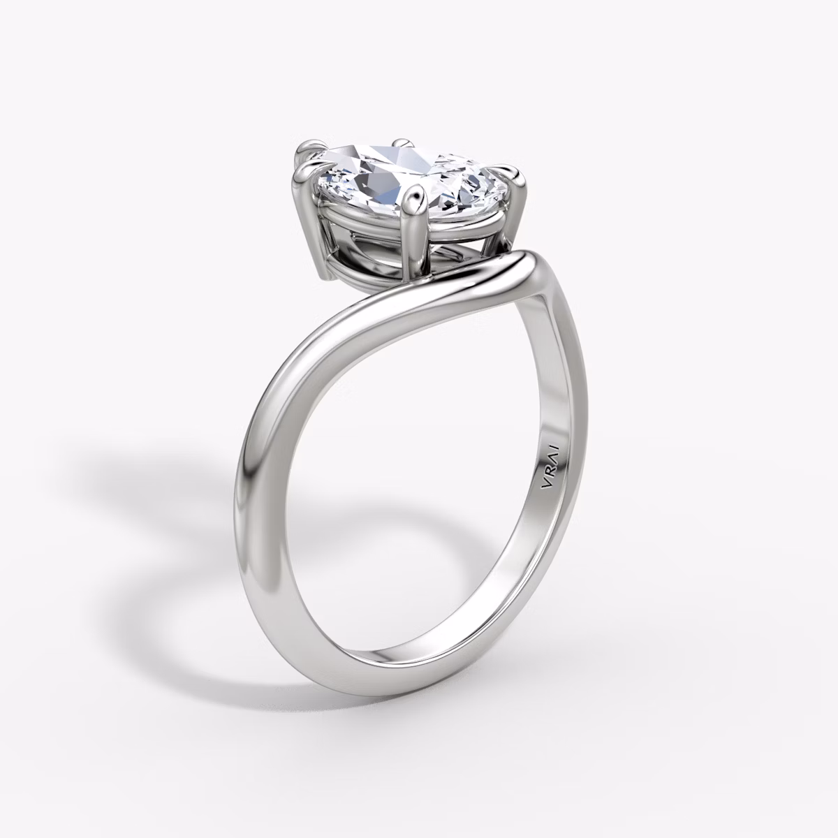 Curve | Tropfen | 18k | Weißgold | bandAccent: Ohne Pavé-Besatz | diamondOrientation: vertical | caratWeight: other