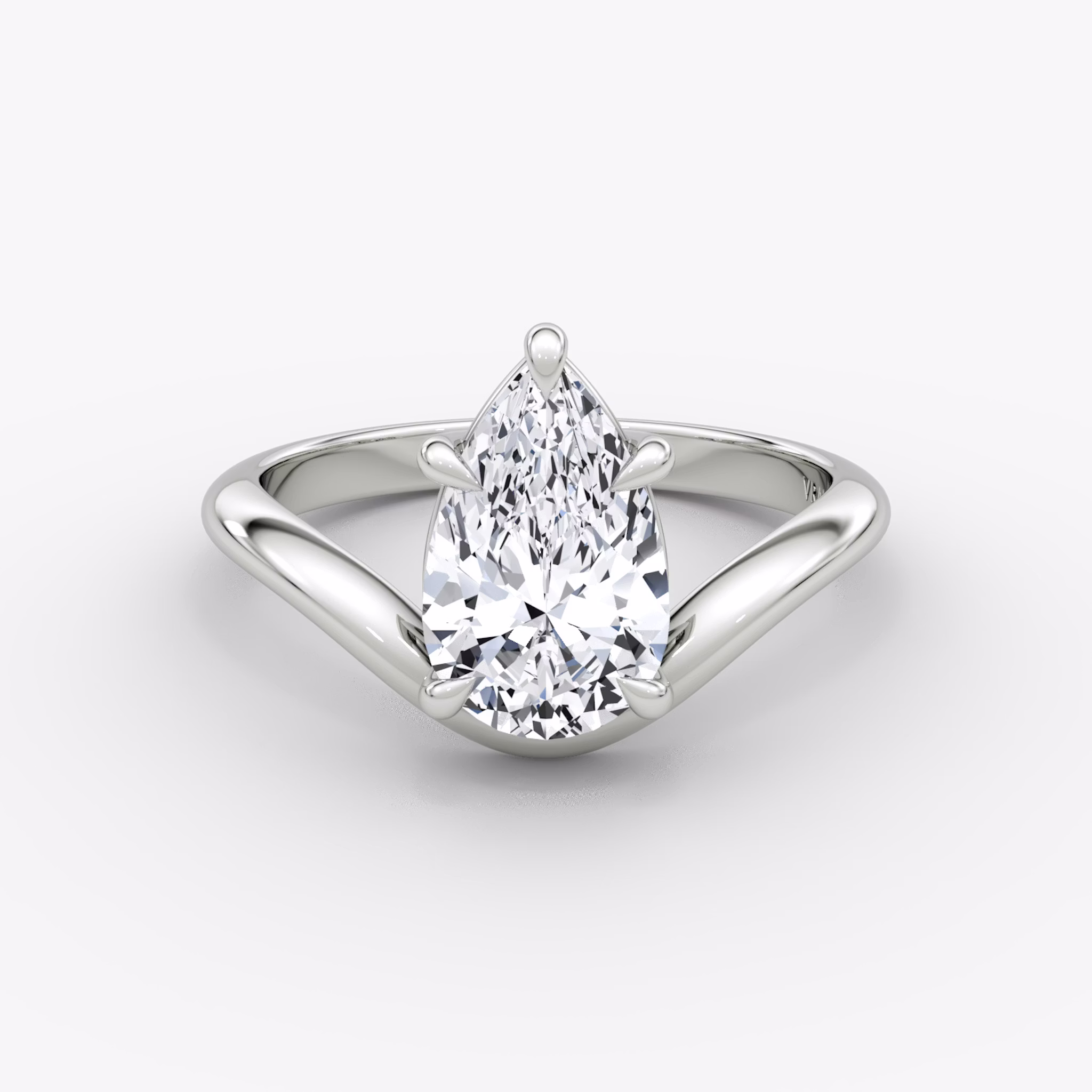 The Curve | Pear | Platinum | bandAccent: Plain | diamondOrientation: vertical | caratWeight: other