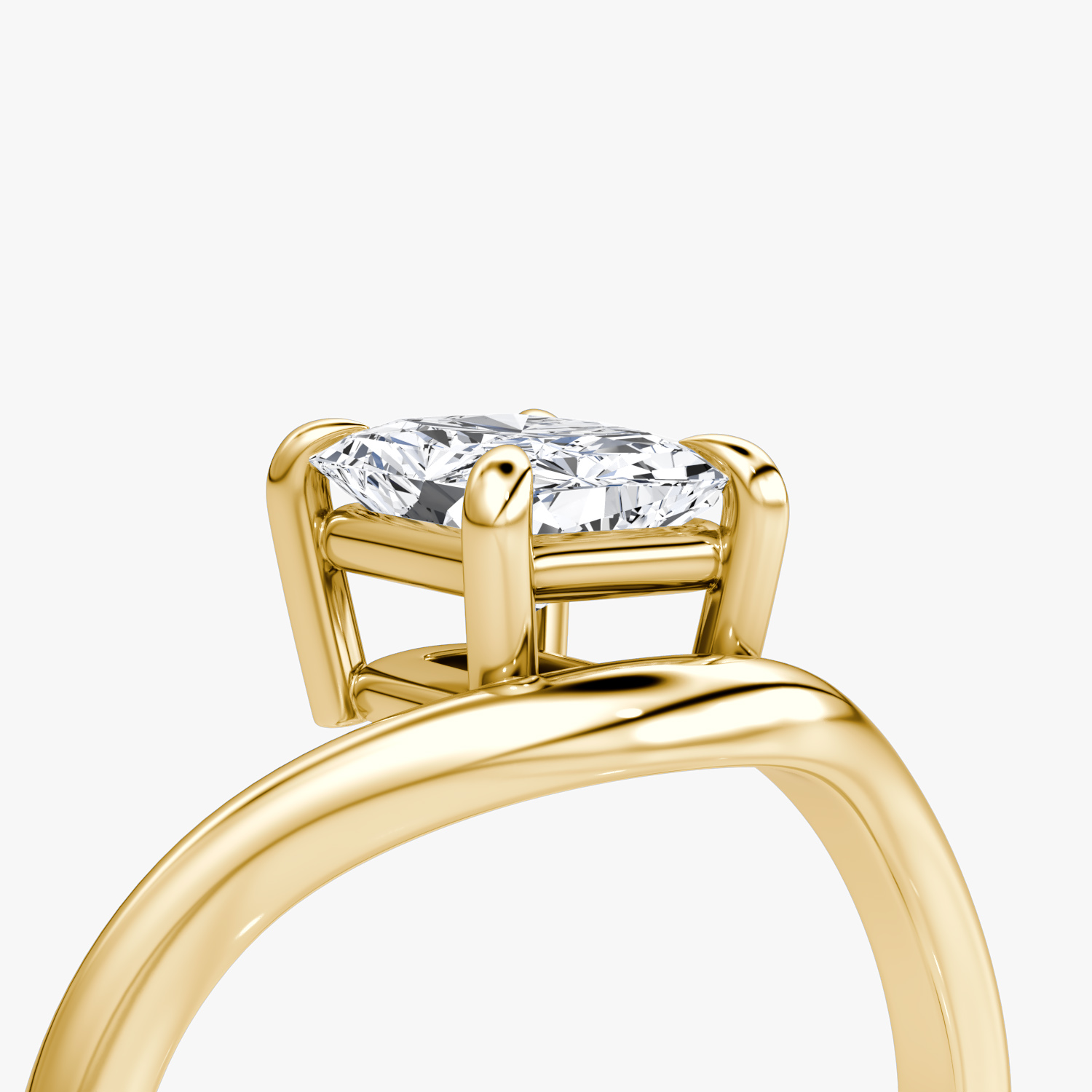 The Curve | Radiant | 18k | Yellow Gold | bandAccent: Plain | diamondOrientation: vertical | caratWeight: other
