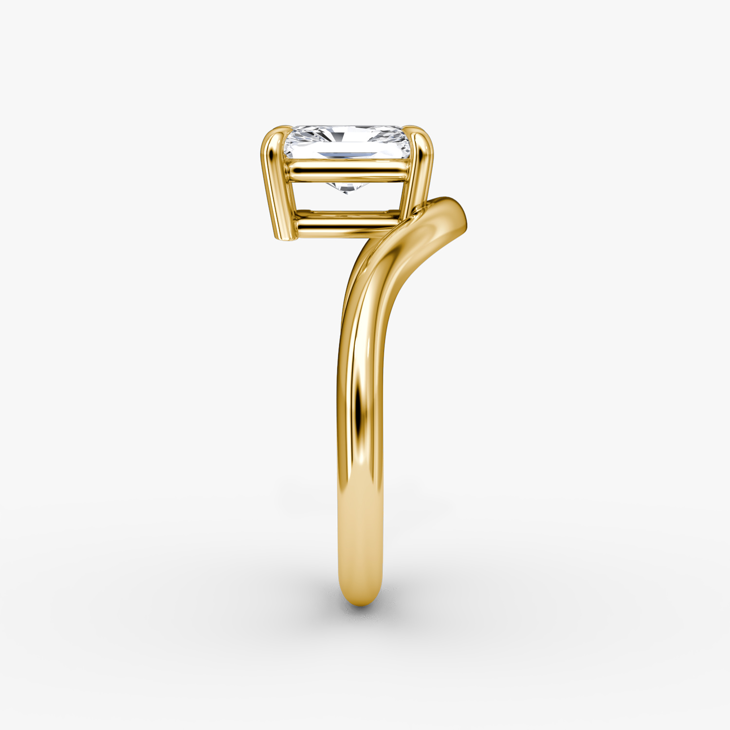 The Curve | Radiant | 18k | Yellow Gold | bandAccent: Plain | diamondOrientation: vertical | caratWeight: other