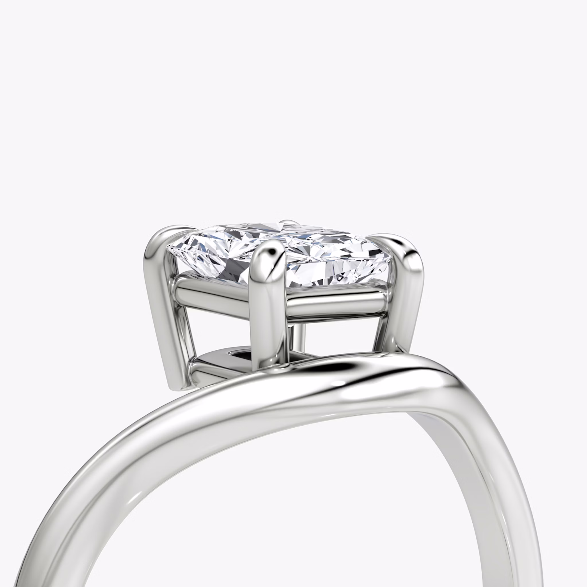 The Curve | Radiant | Platinum | bandAccent: Plain | diamondOrientation: vertical | caratWeight: other
